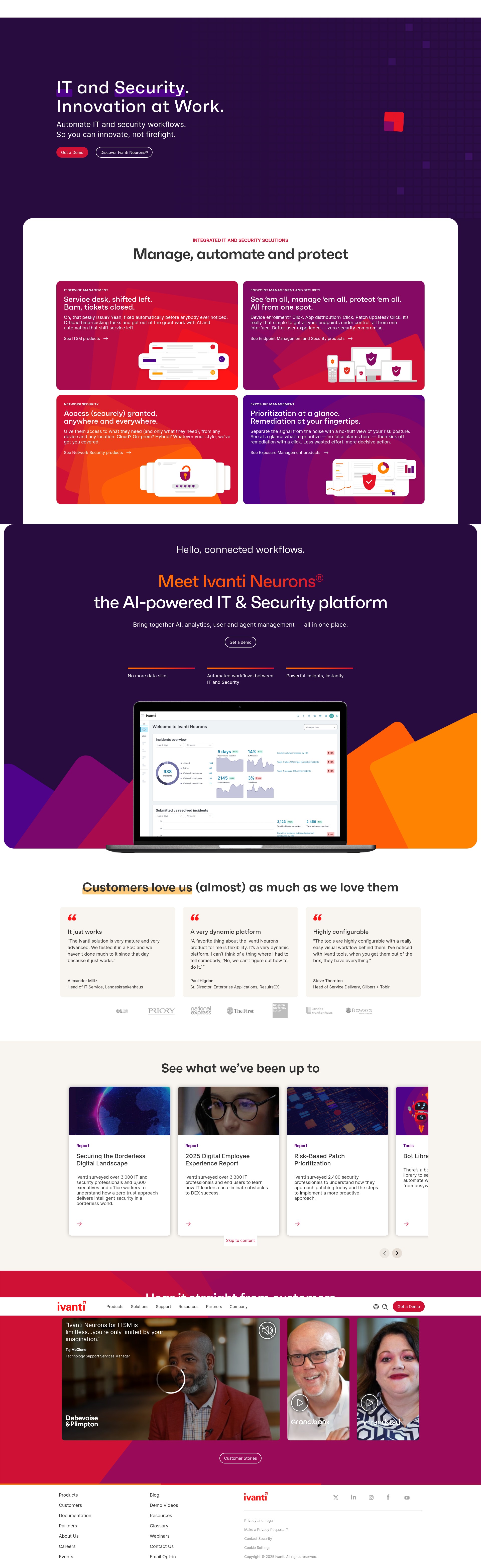 Screenshot of ivanti.com