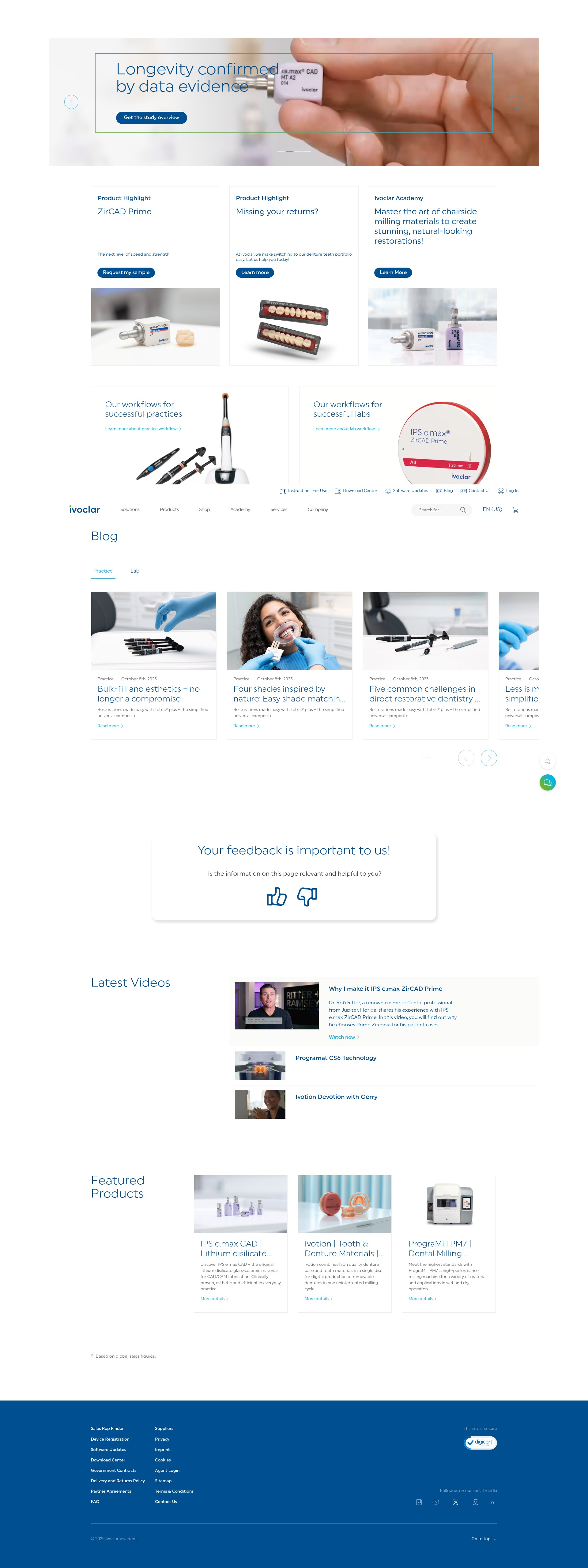 Screenshot of ivoclar.com