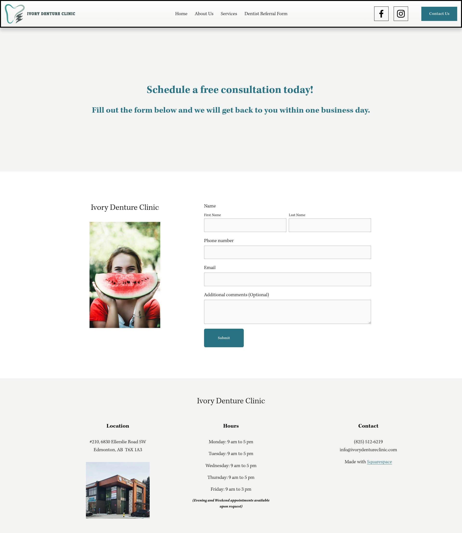 Screenshot of ivorydentureclinic.com
