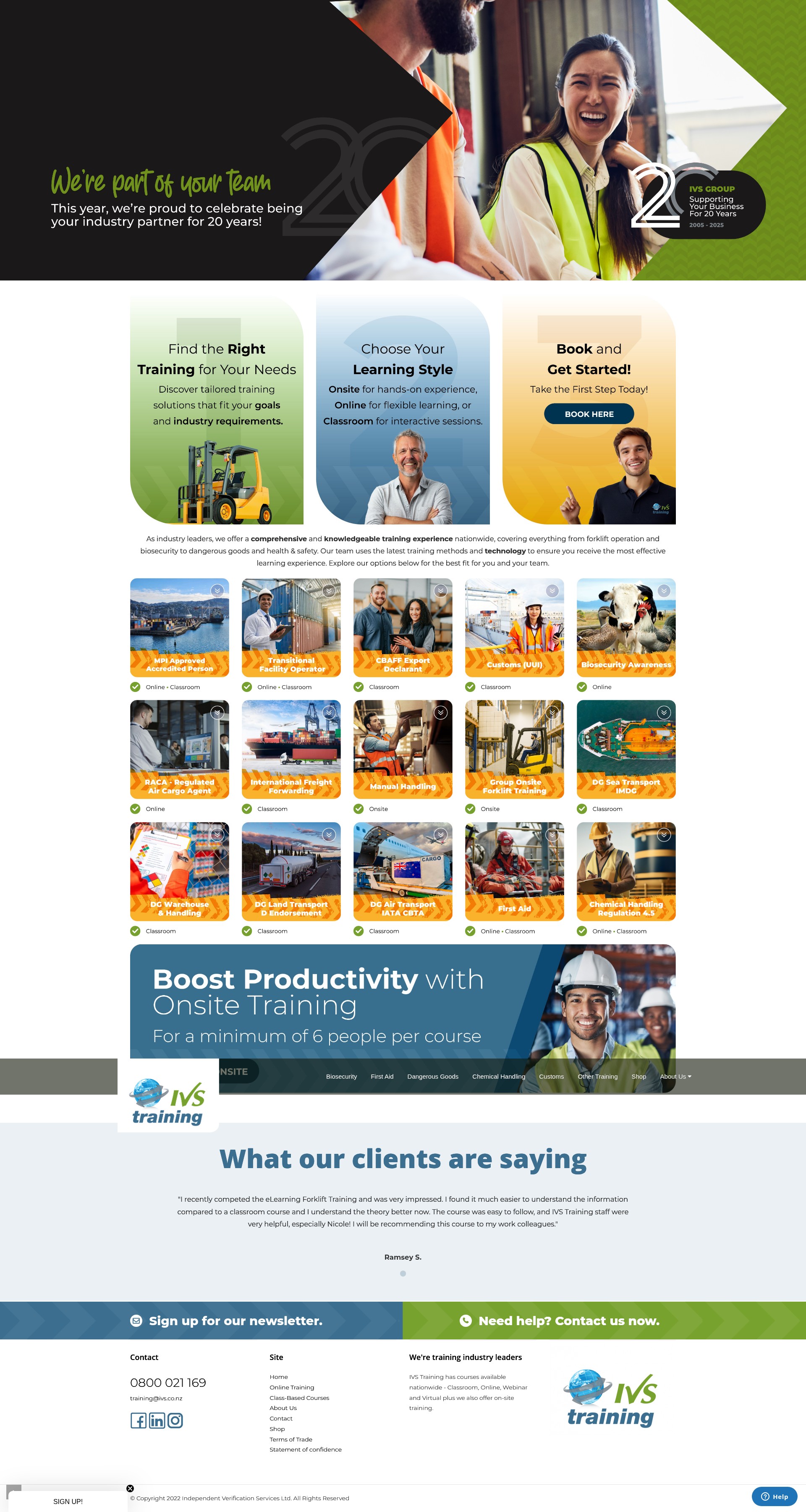Screenshot of ivstraining.co.nz