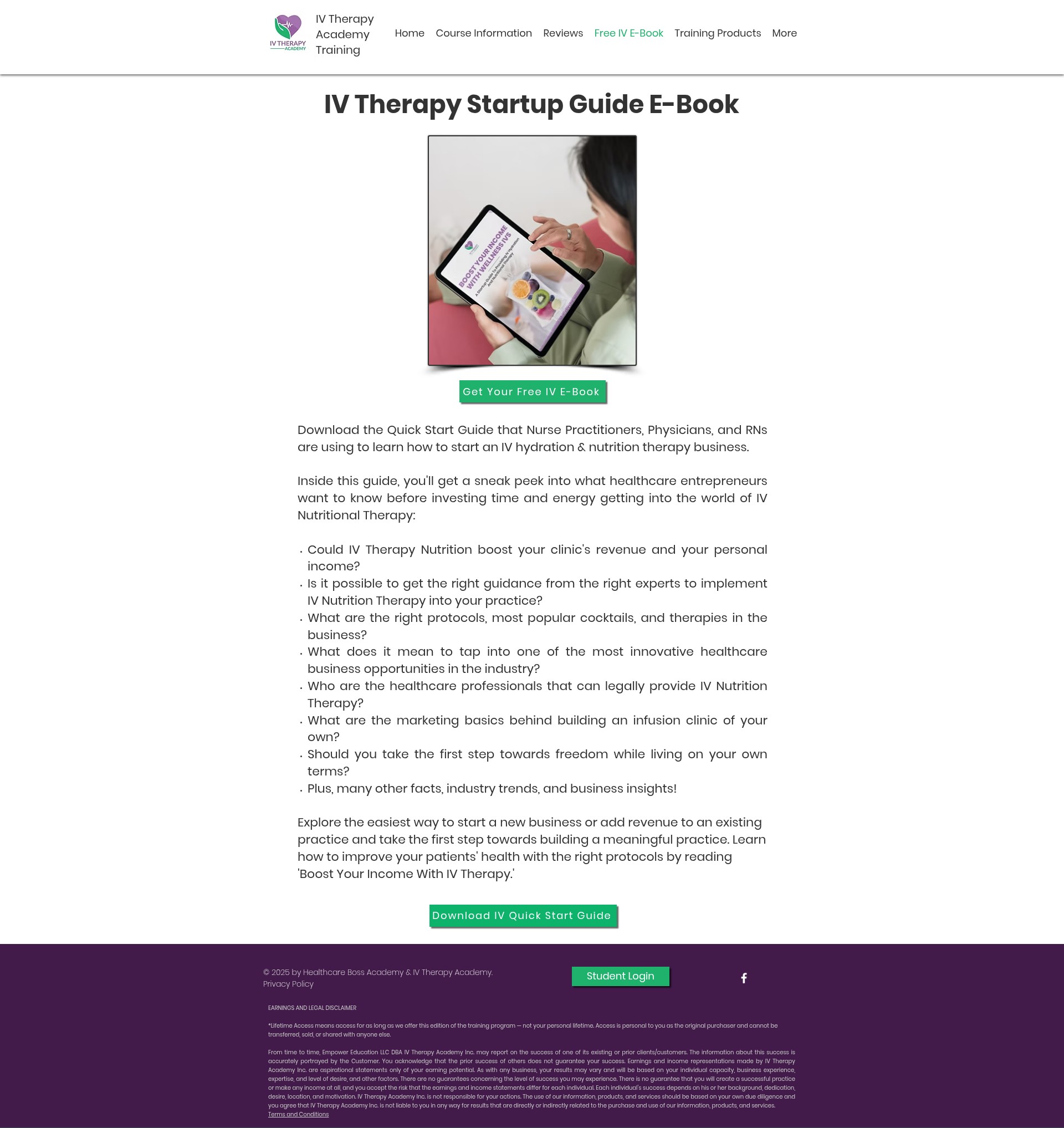 Screenshot of ivtherapyacademy.com