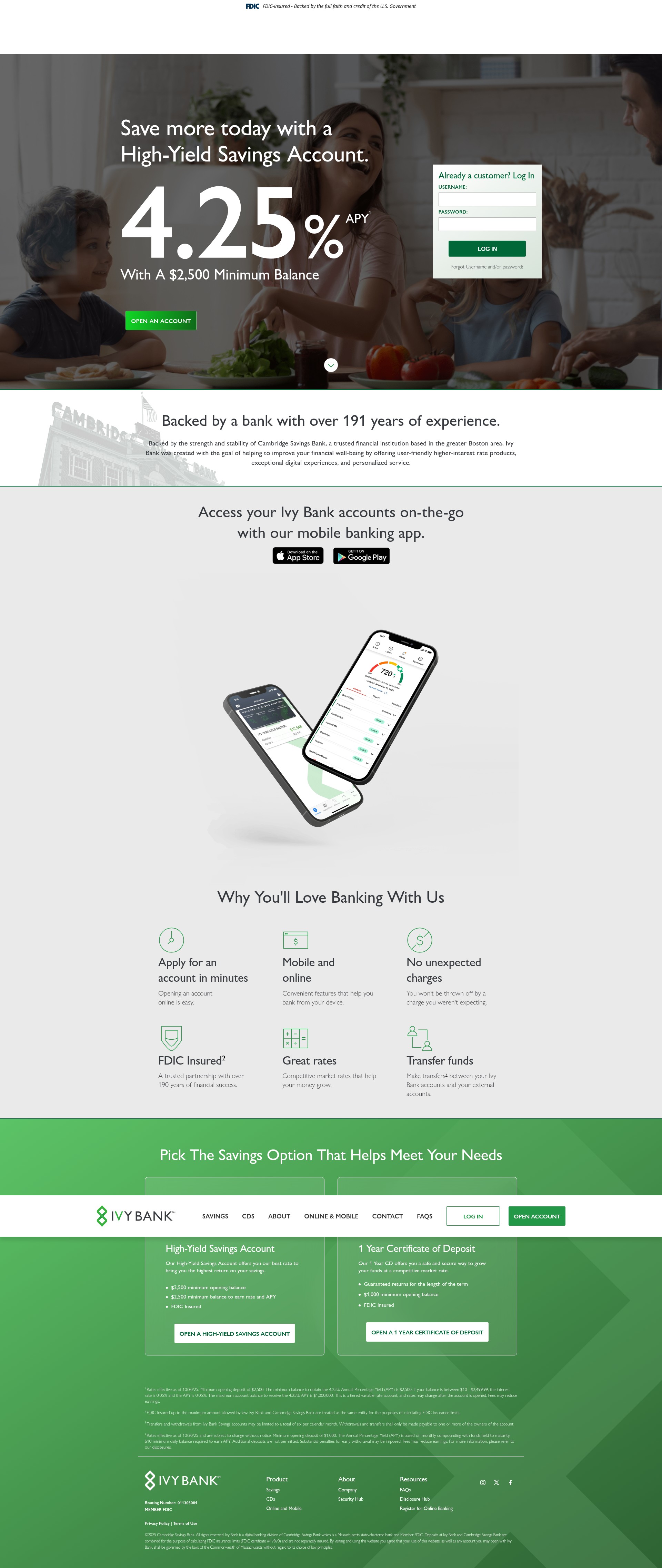 Screenshot of ivybank.com