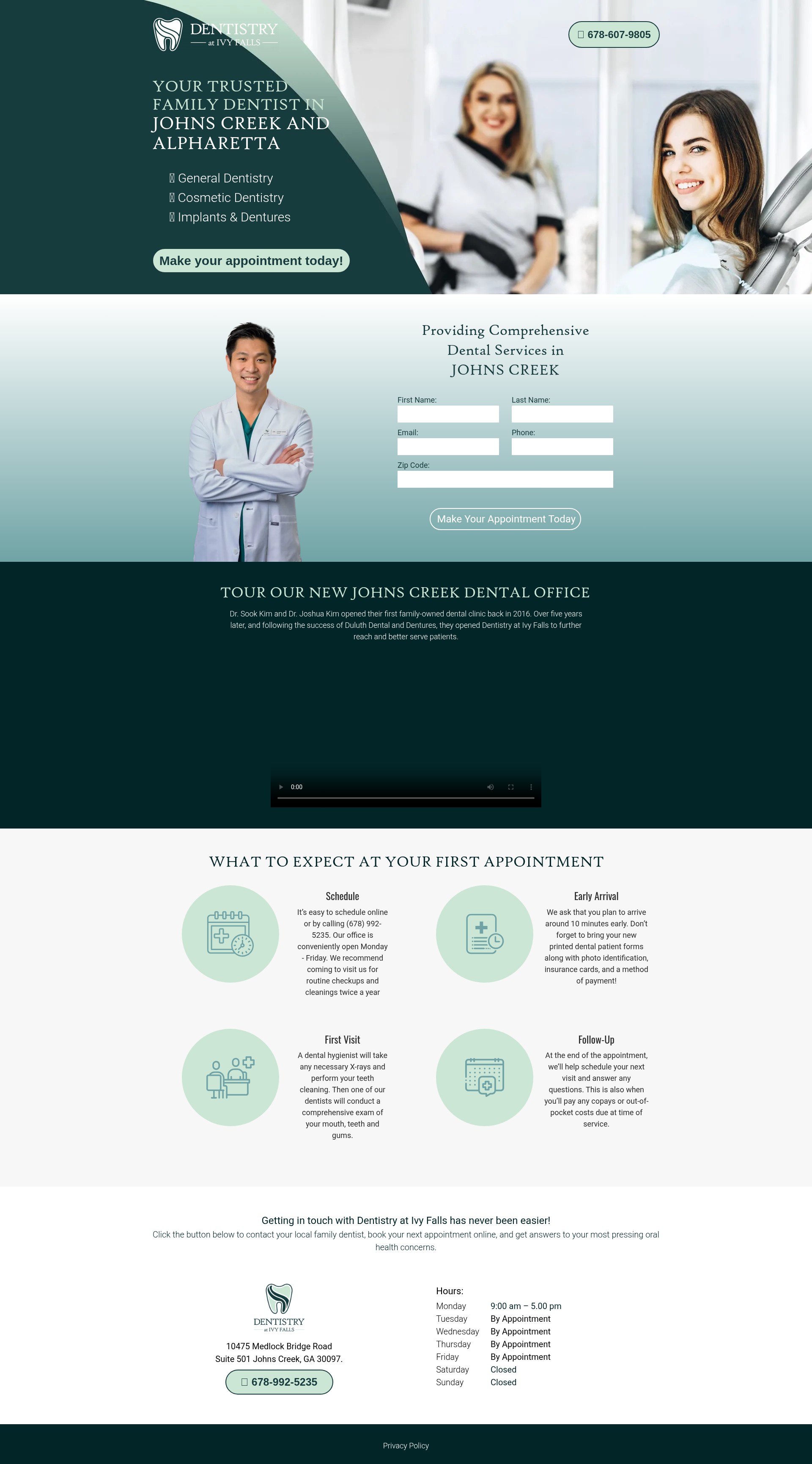 Screenshot of ivyfallsdentistry.com