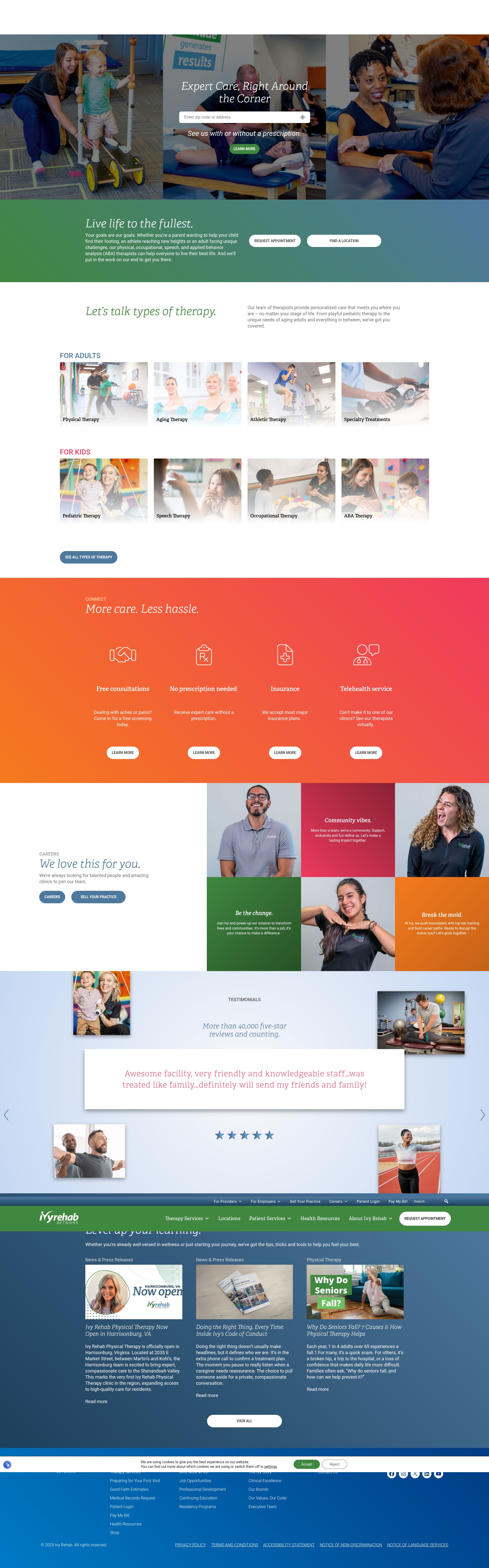 Screenshot of ivyrehab.com