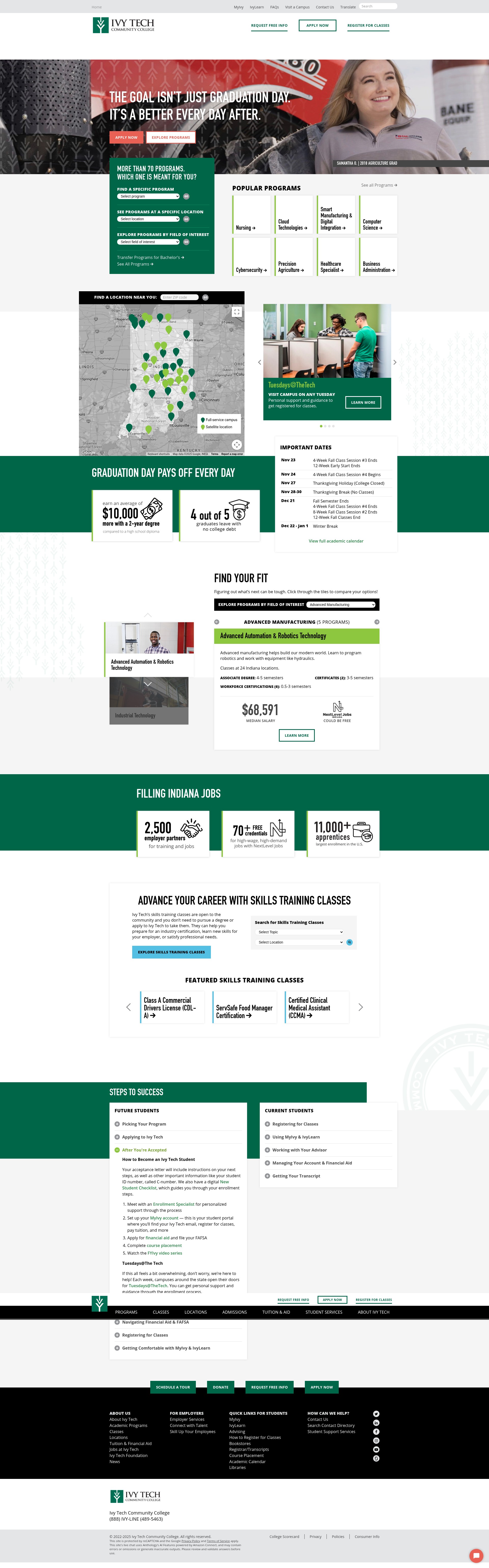 Screenshot of ivytech.edu