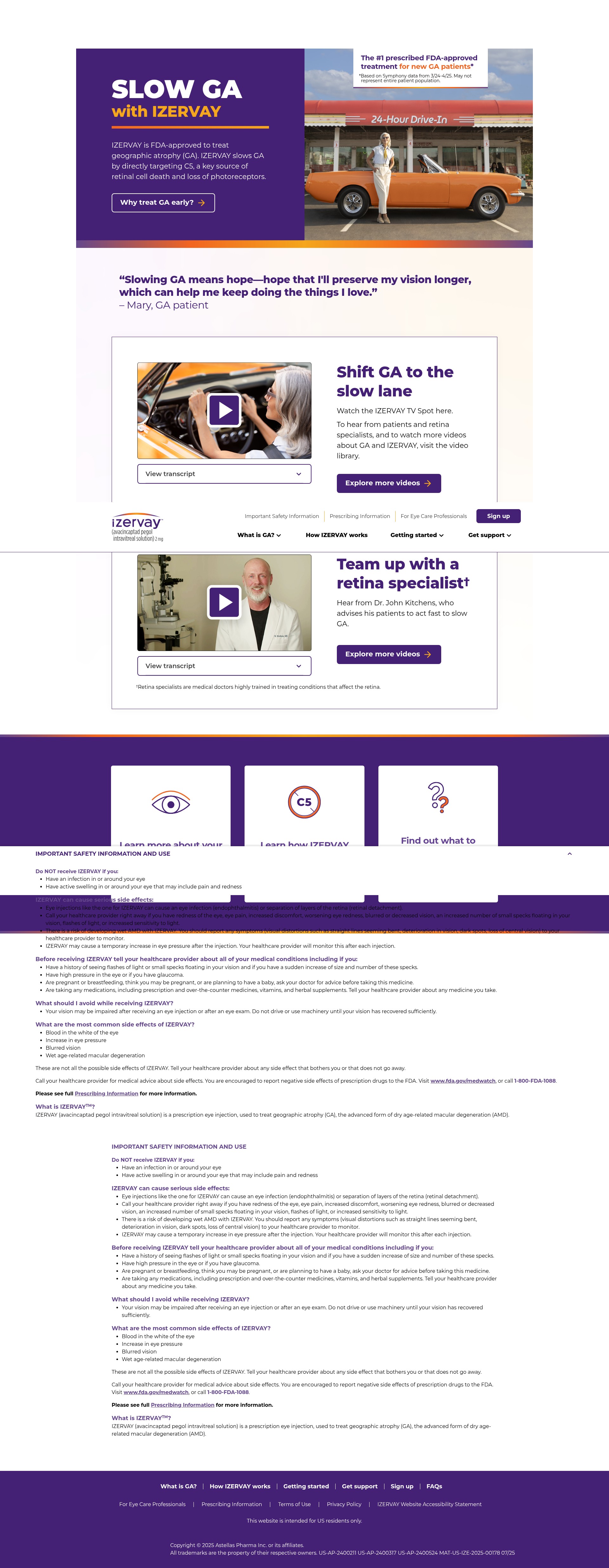 Screenshot of izervay.com