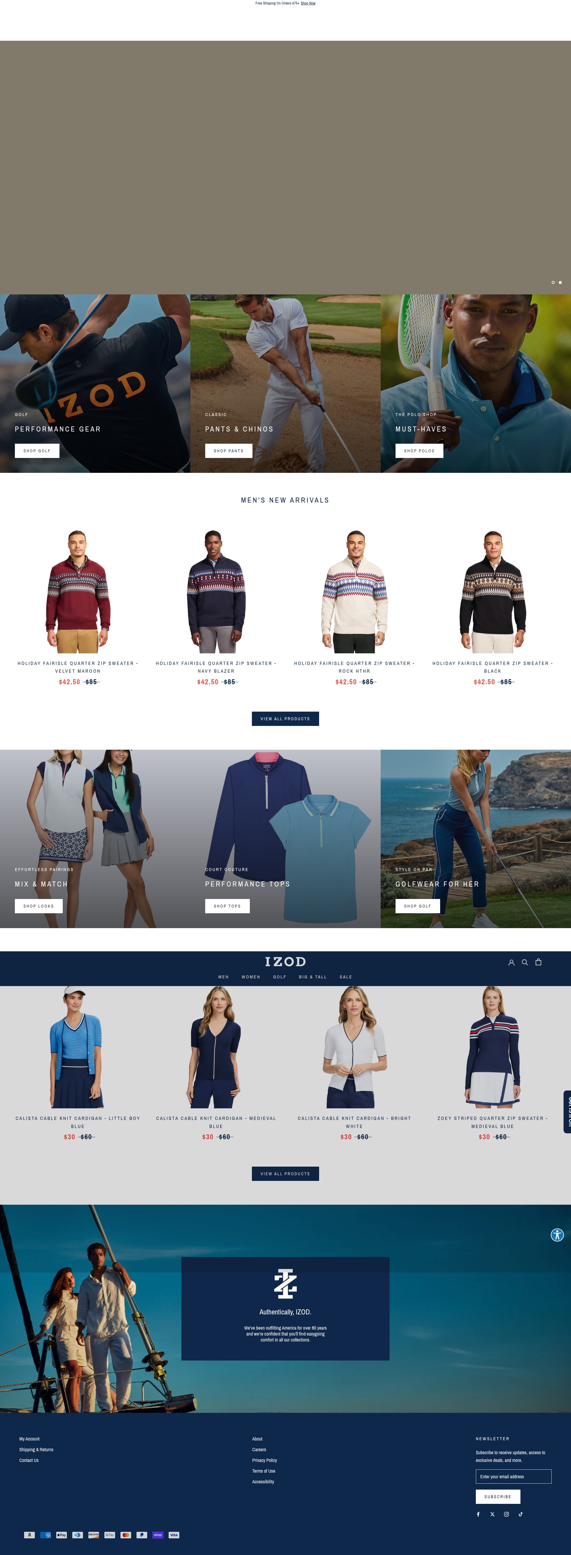 Screenshot of izod.com