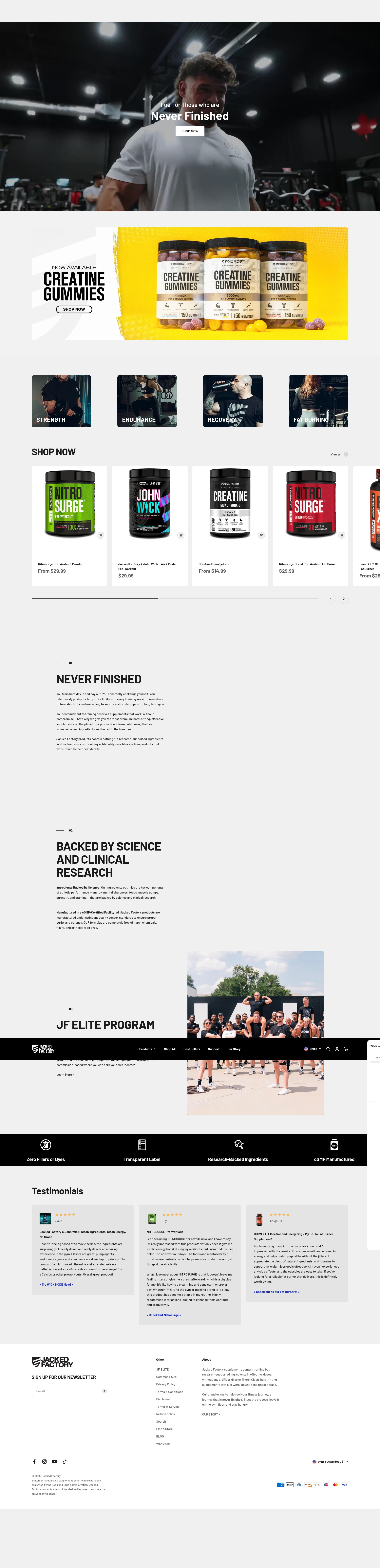 Screenshot of jackedfactory.com