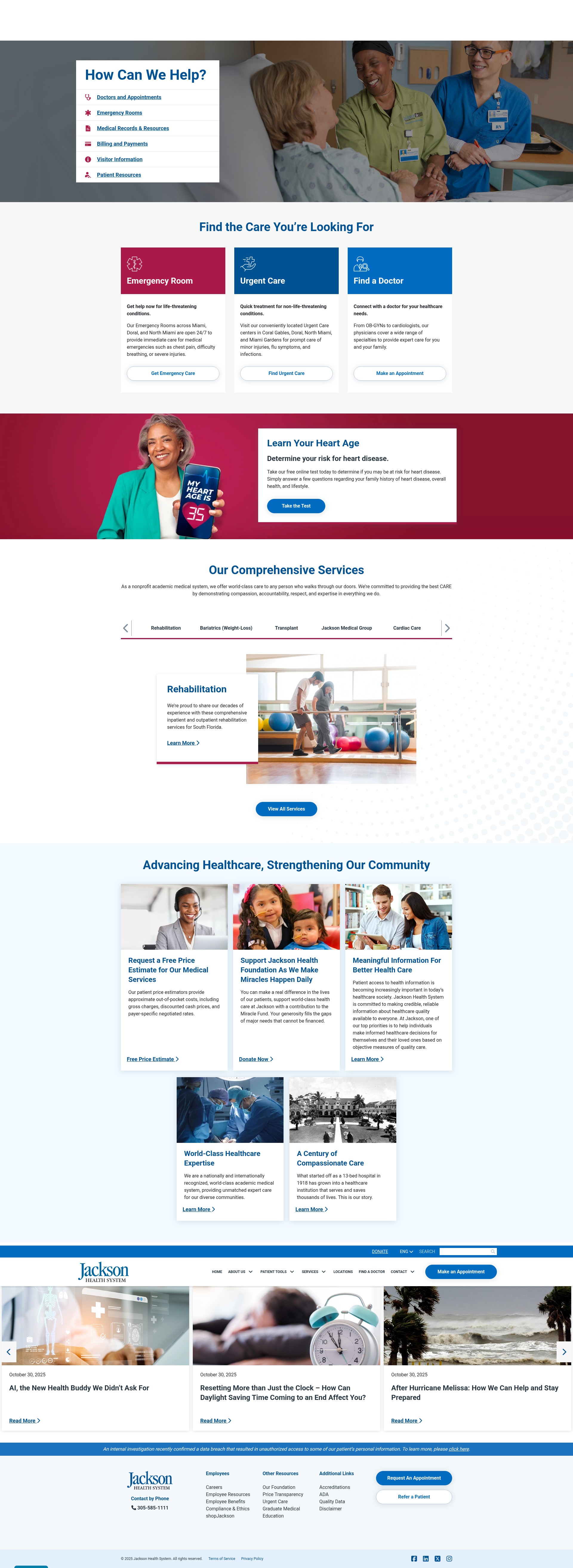 Screenshot of jacksonhealth.org