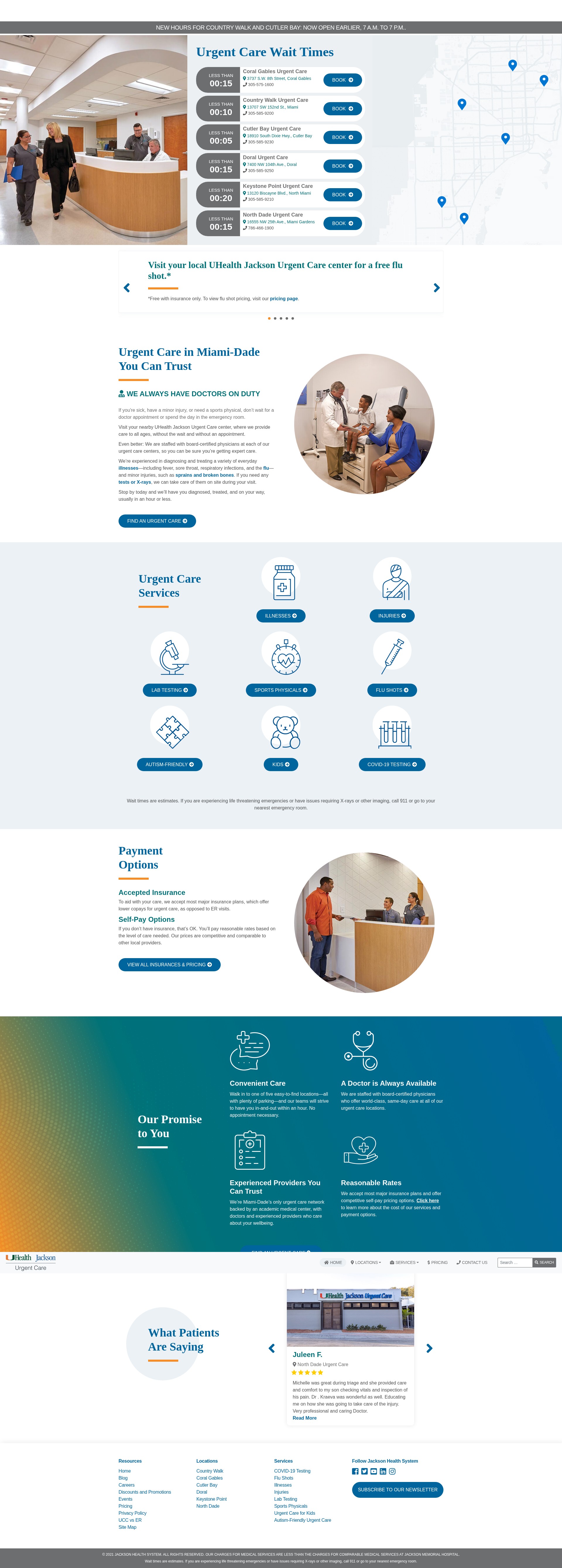 Screenshot of jacksonurgentcare.com