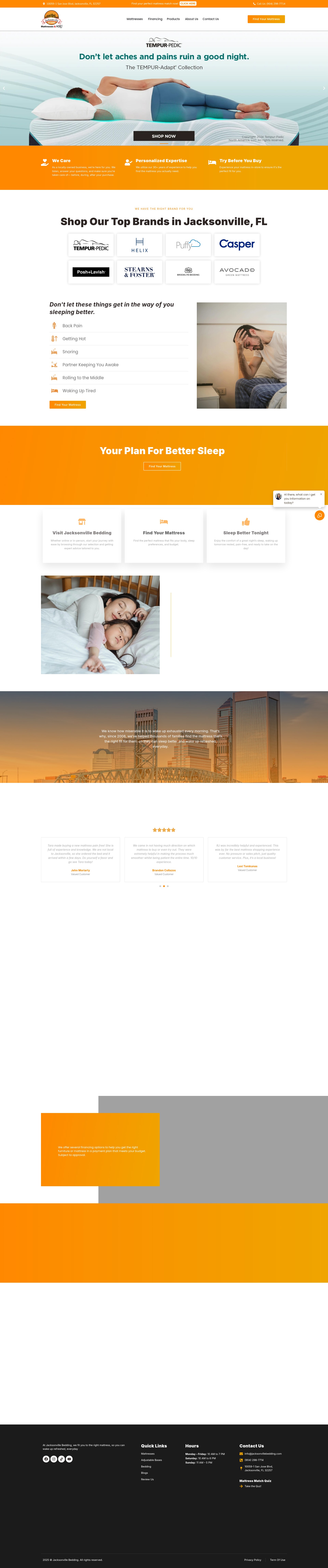Screenshot of jacksonvillebedding.com