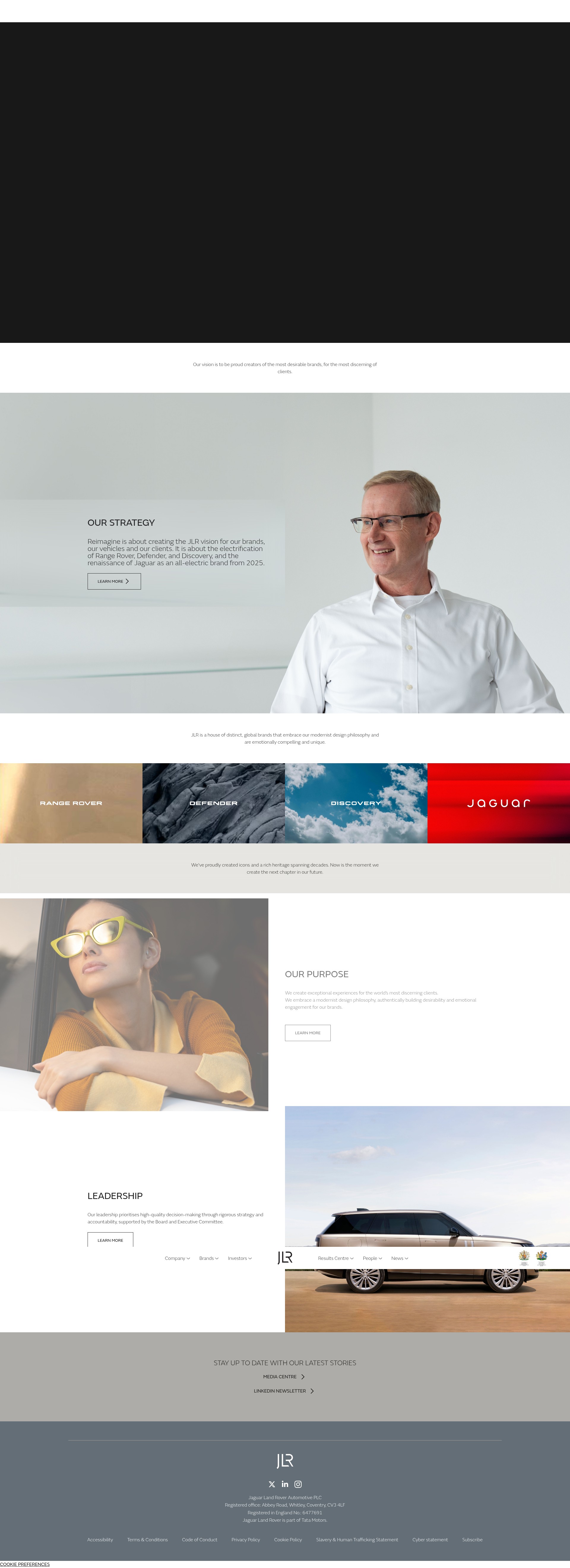 Screenshot of jaguarlandrover.com