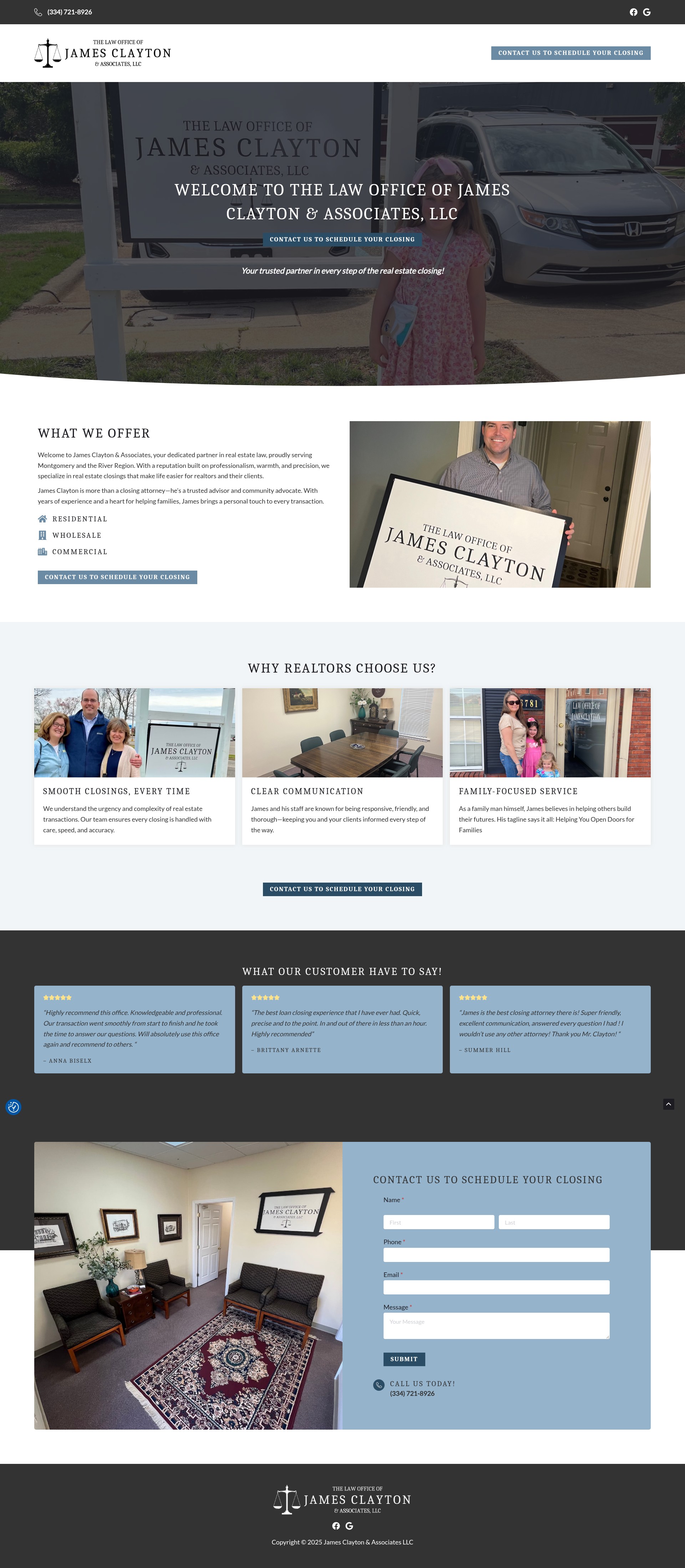 Screenshot of jamesclaytonlaw.com