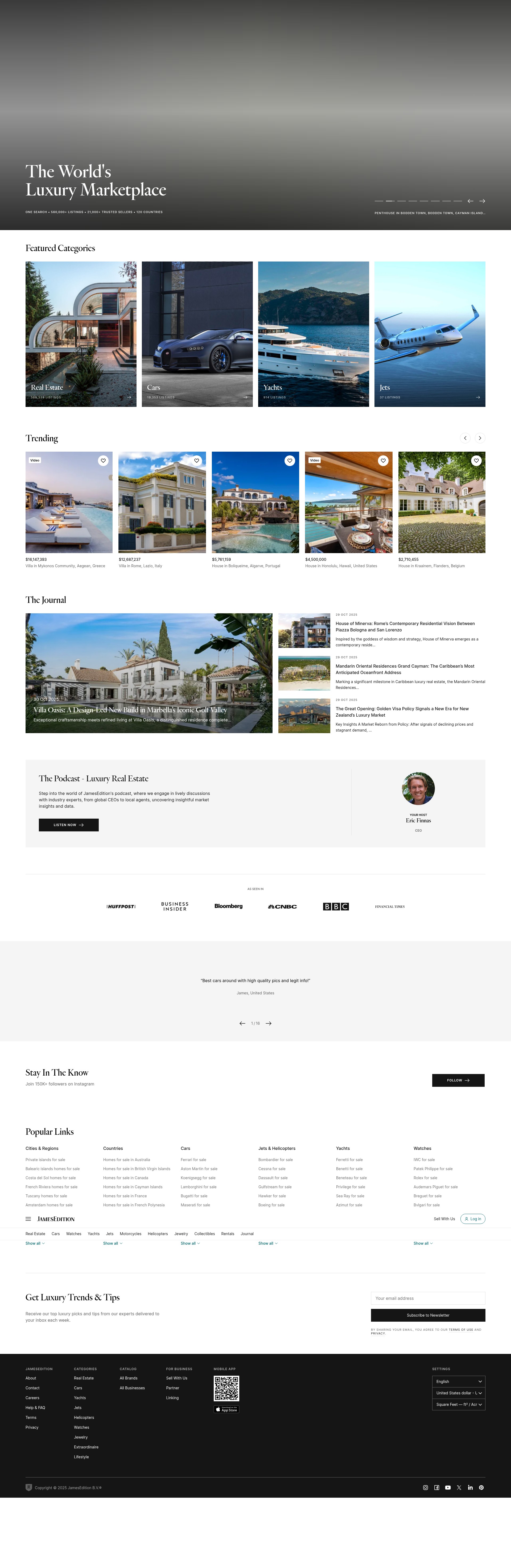 Screenshot of jamesedition.com
