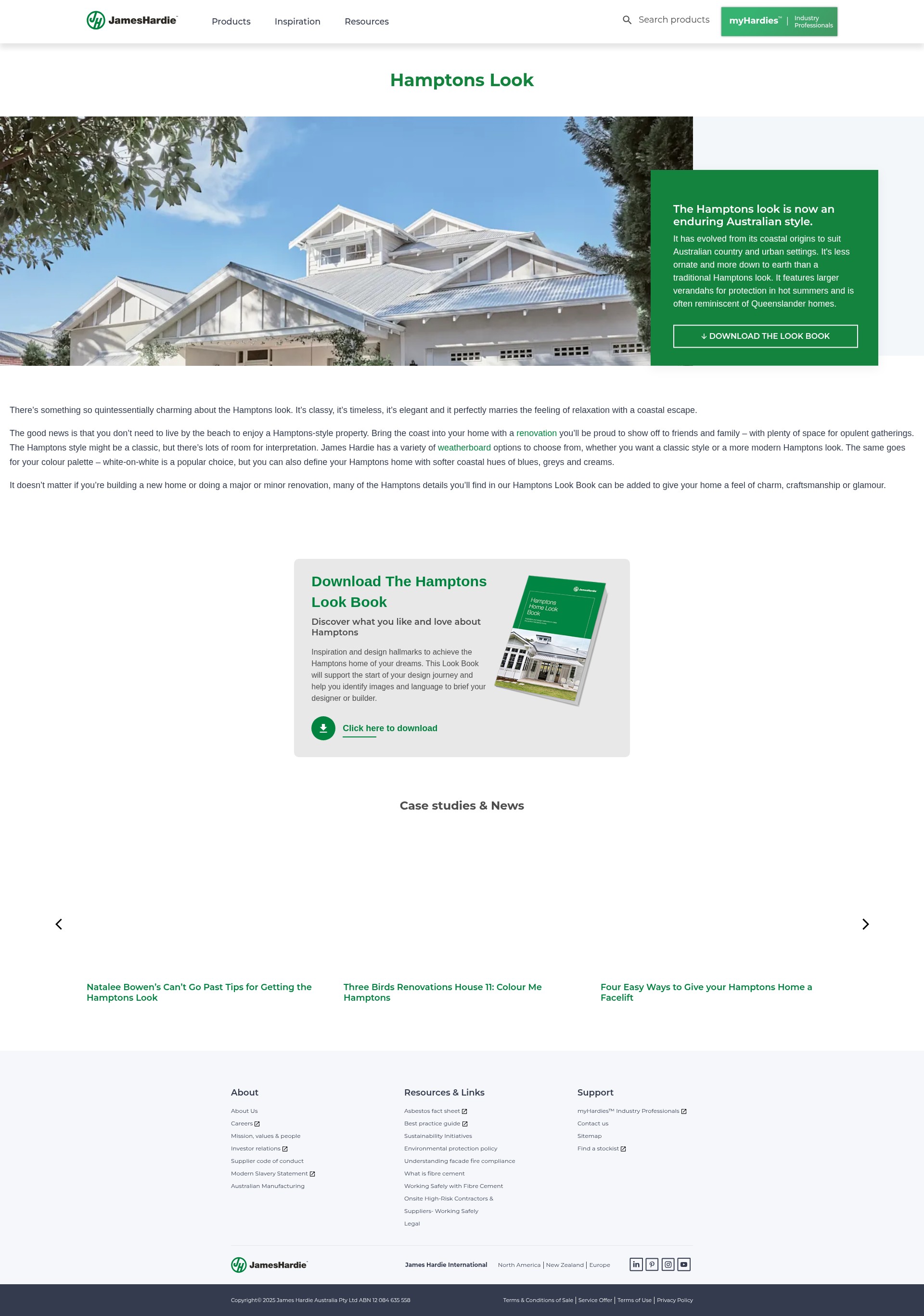 Screenshot of jameshardie.com.au