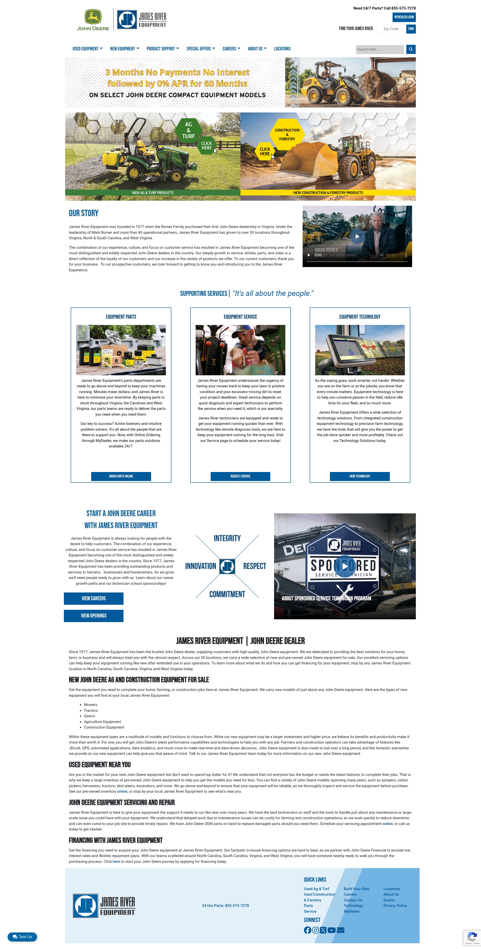 Screenshot of jamesriverequipment.com