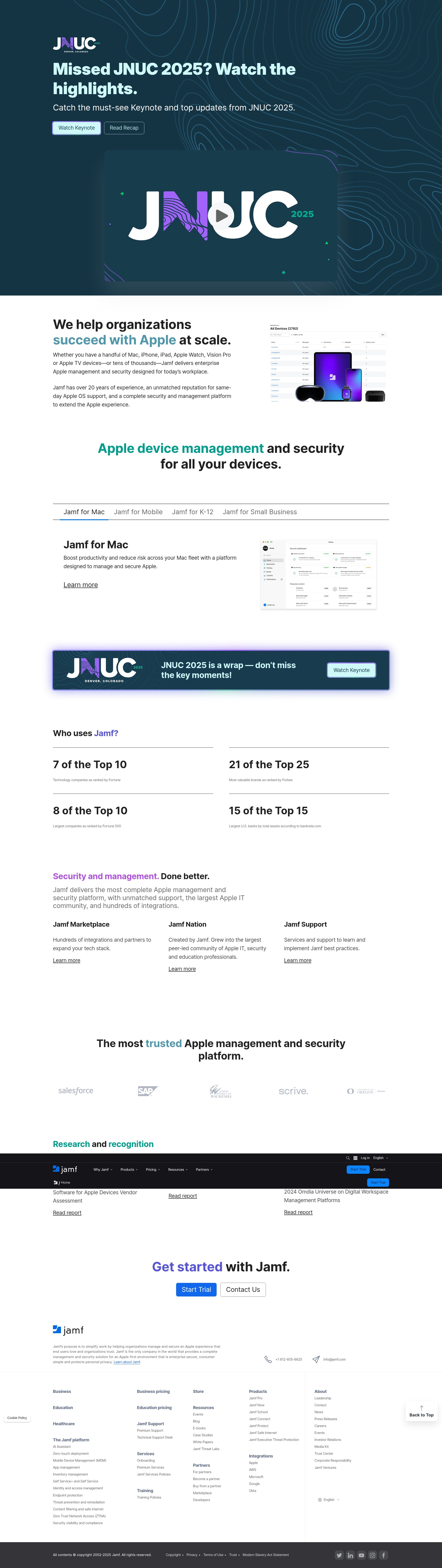 Screenshot of jamf.com