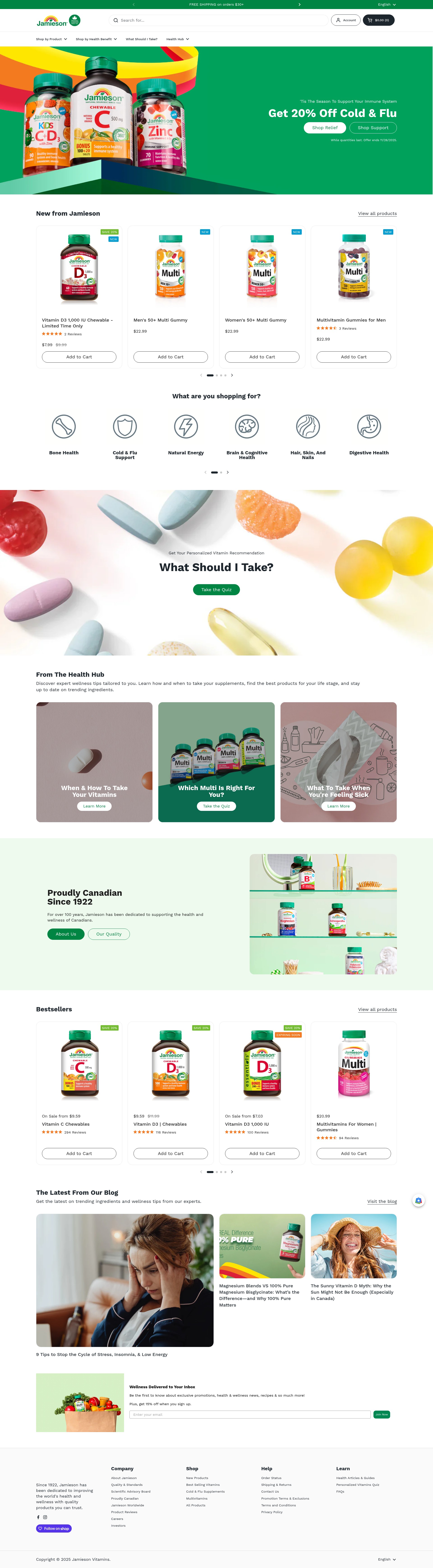 Screenshot of jamiesonvitamins.com