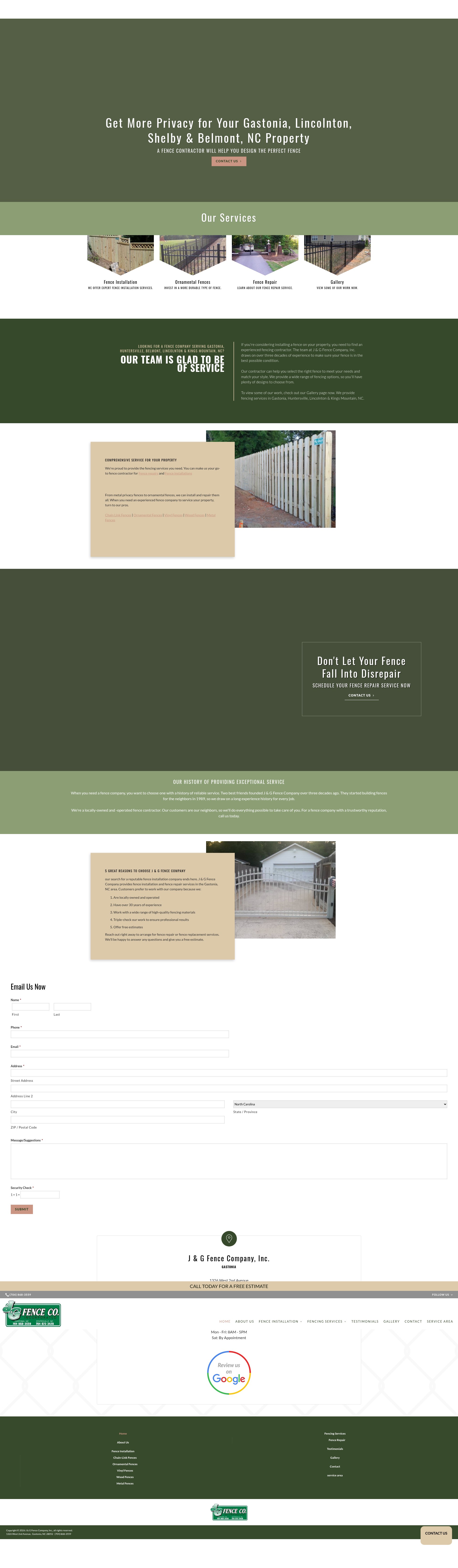 Screenshot of jandgfencenc.com