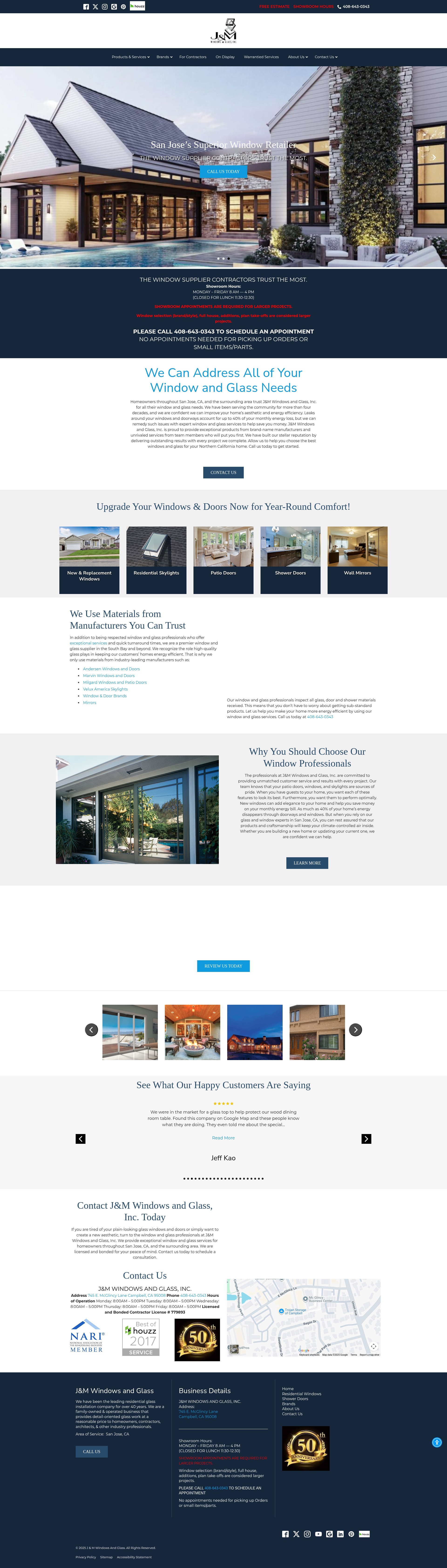 Screenshot of jandmglass.com