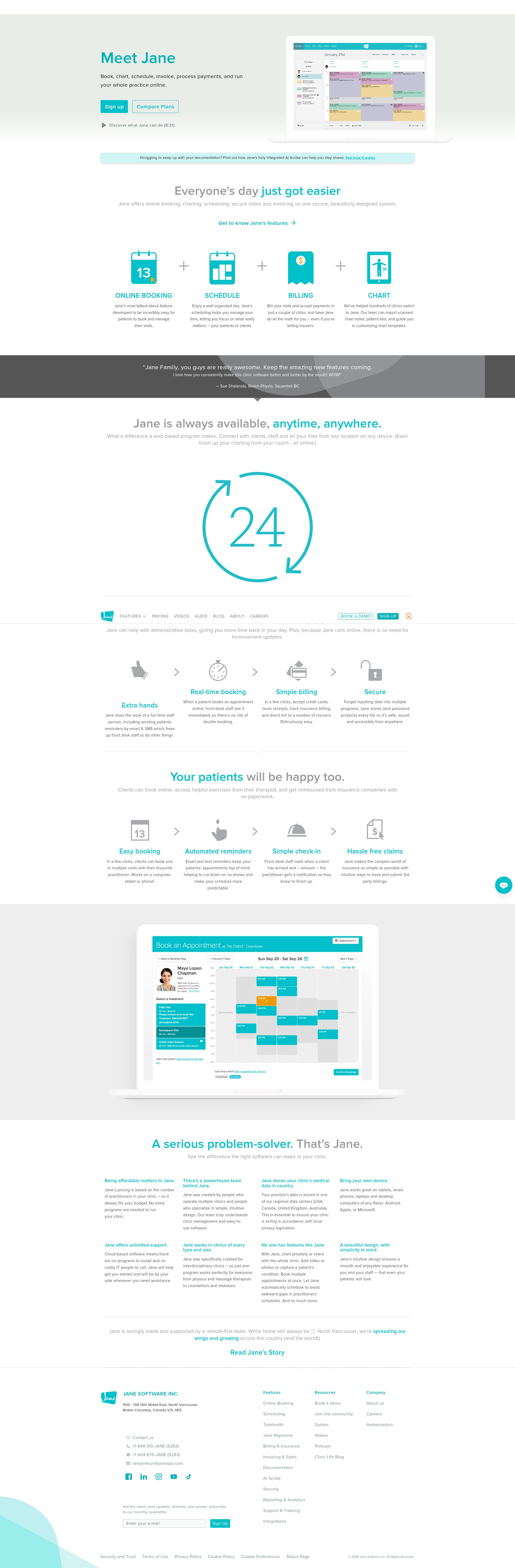 Screenshot of janeapp.com