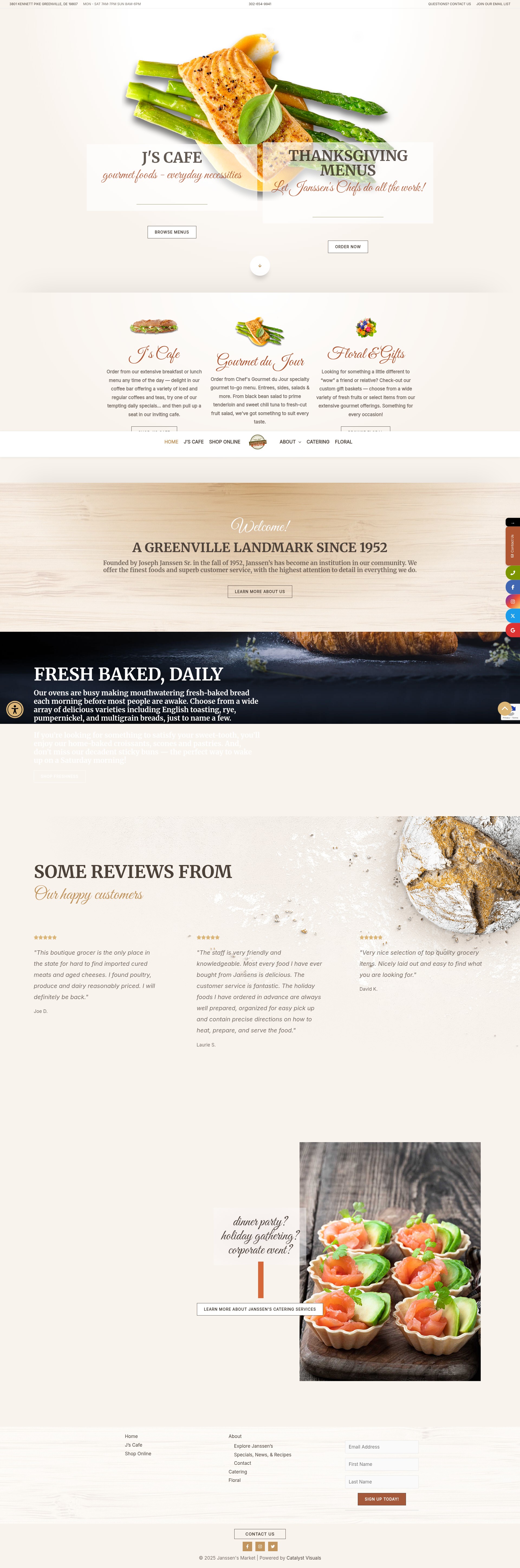 Screenshot of janssensfinefoods.com