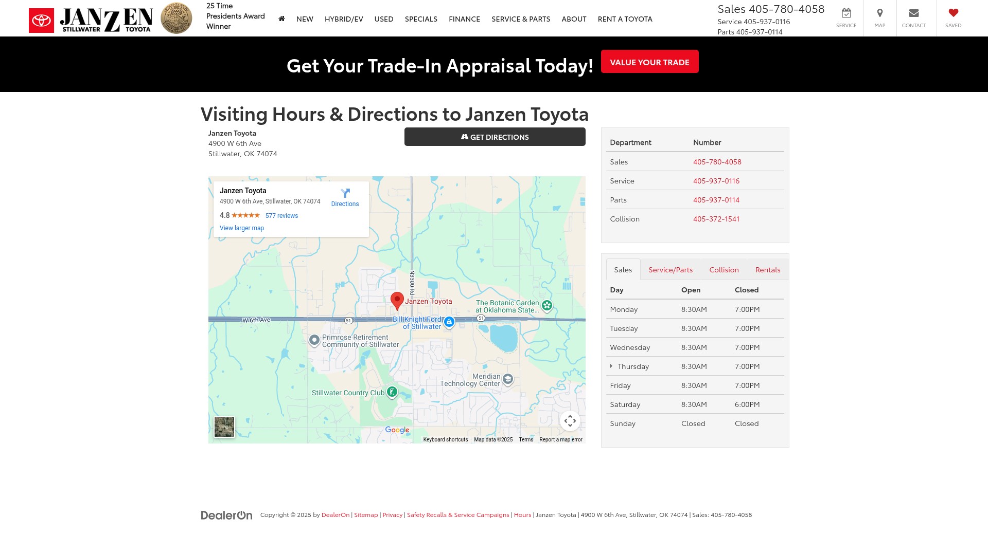 Screenshot of janzentoyota.com