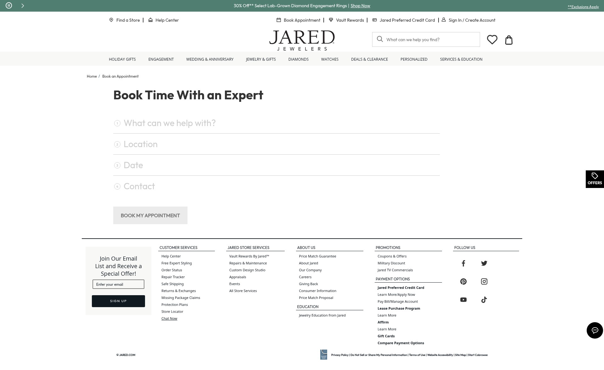 Screenshot of jared.com