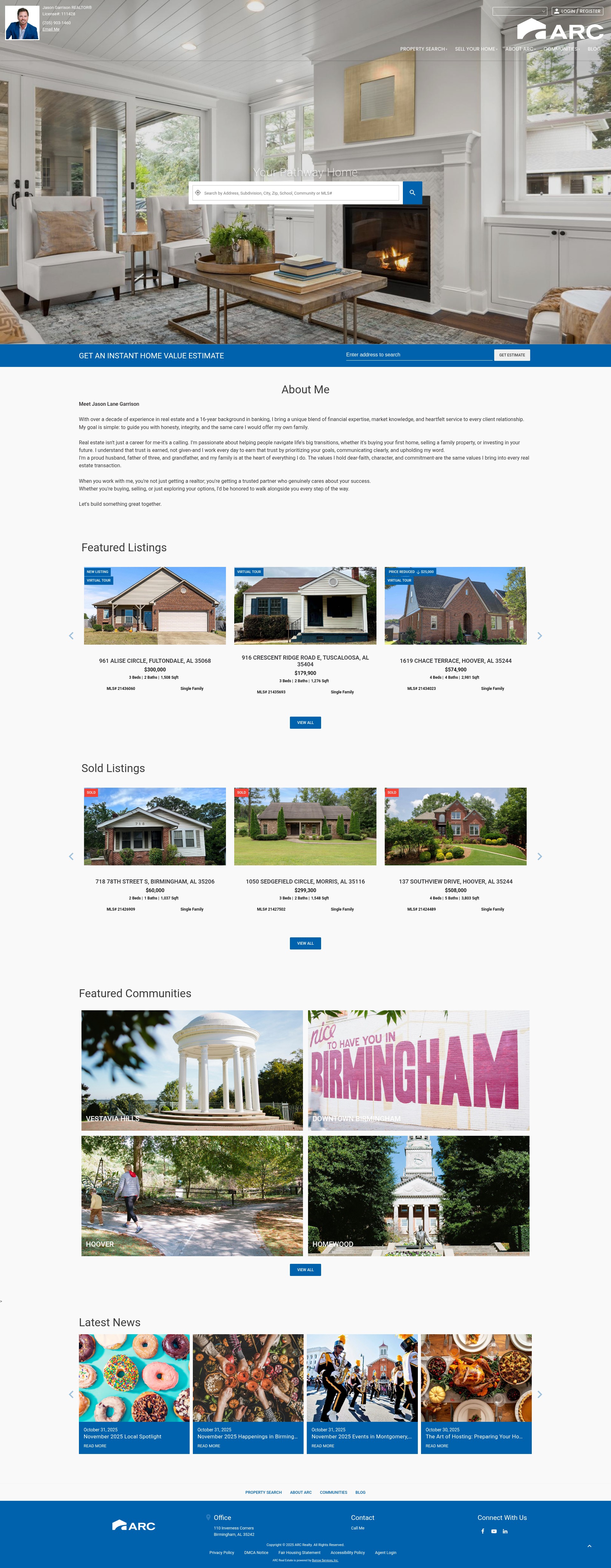 Screenshot of jasongarrison.arcrealtyco.com