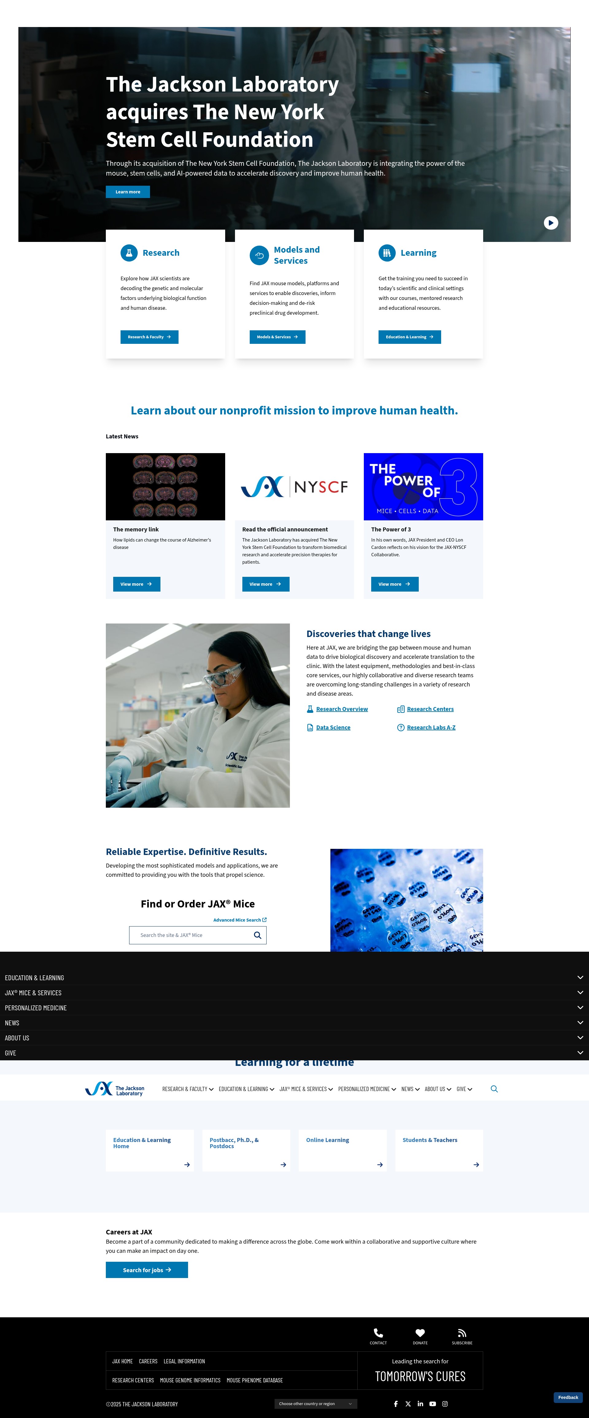 Screenshot of jax.org
