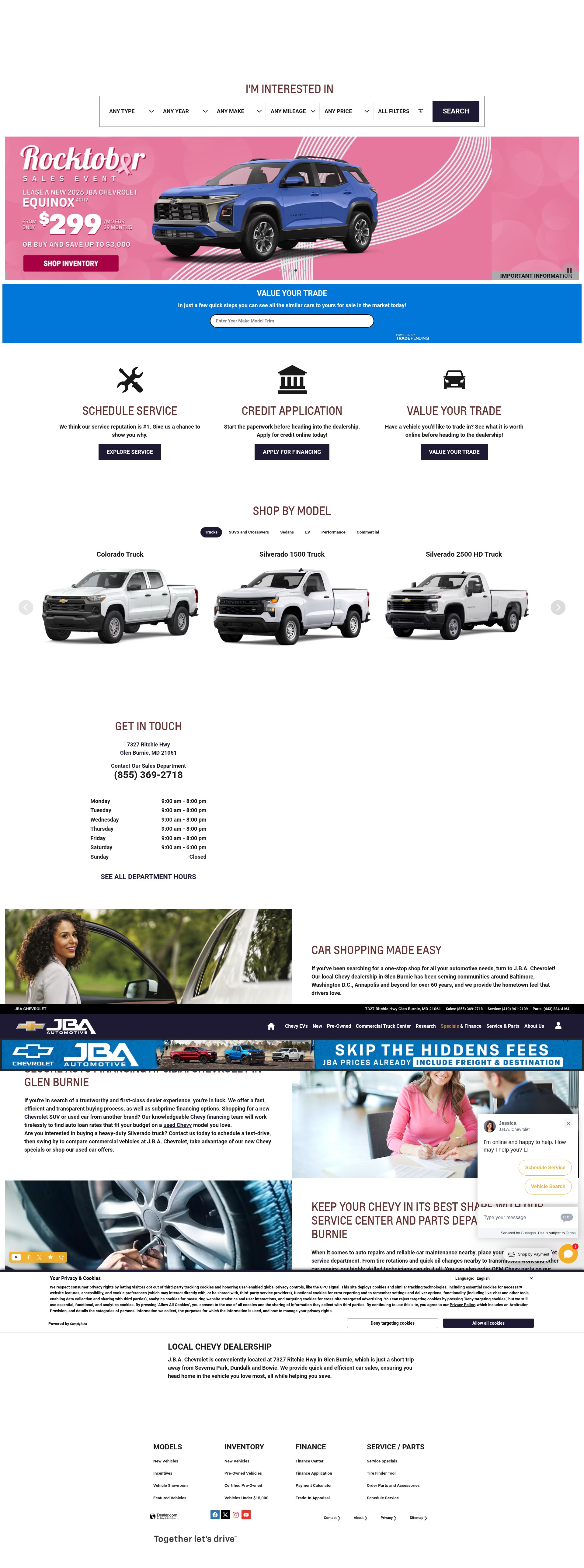 Screenshot of jbachevrolet.com