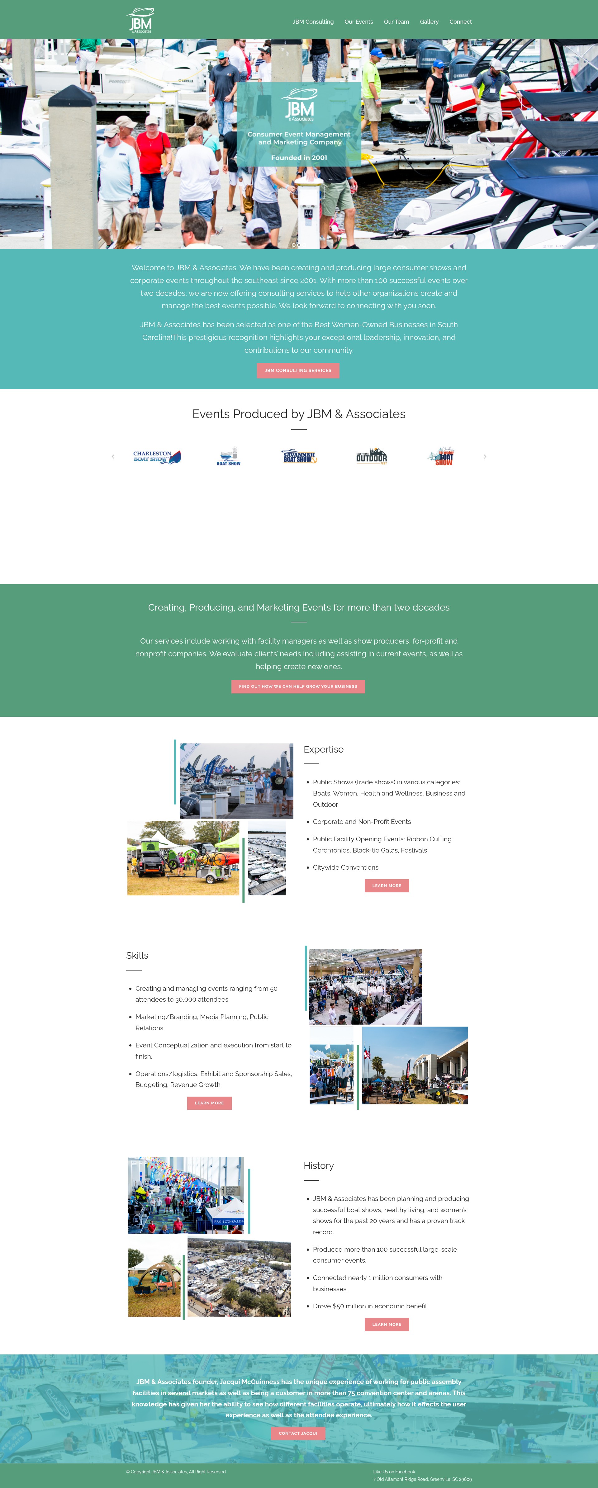 Screenshot of jbmshows.com