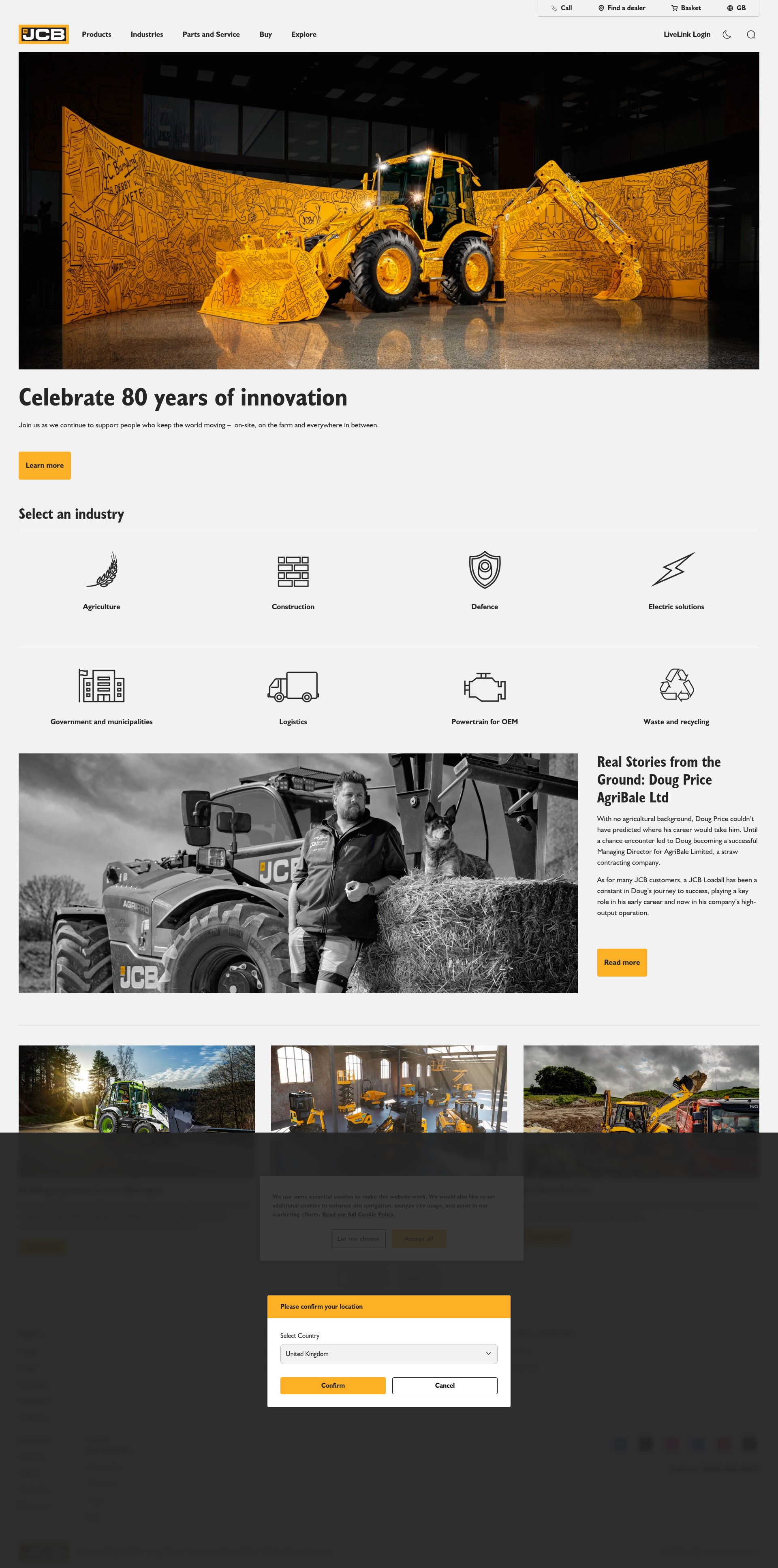 Screenshot of jcb.com