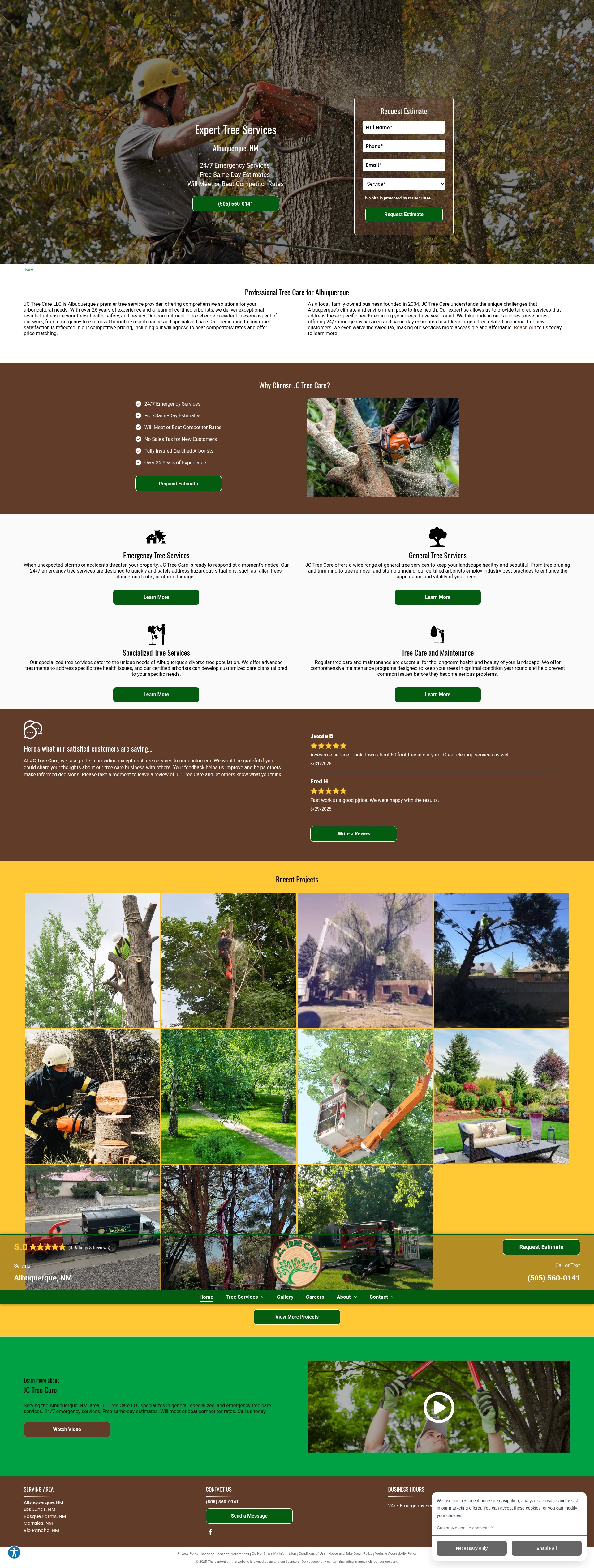 Screenshot of jctreecare.net
