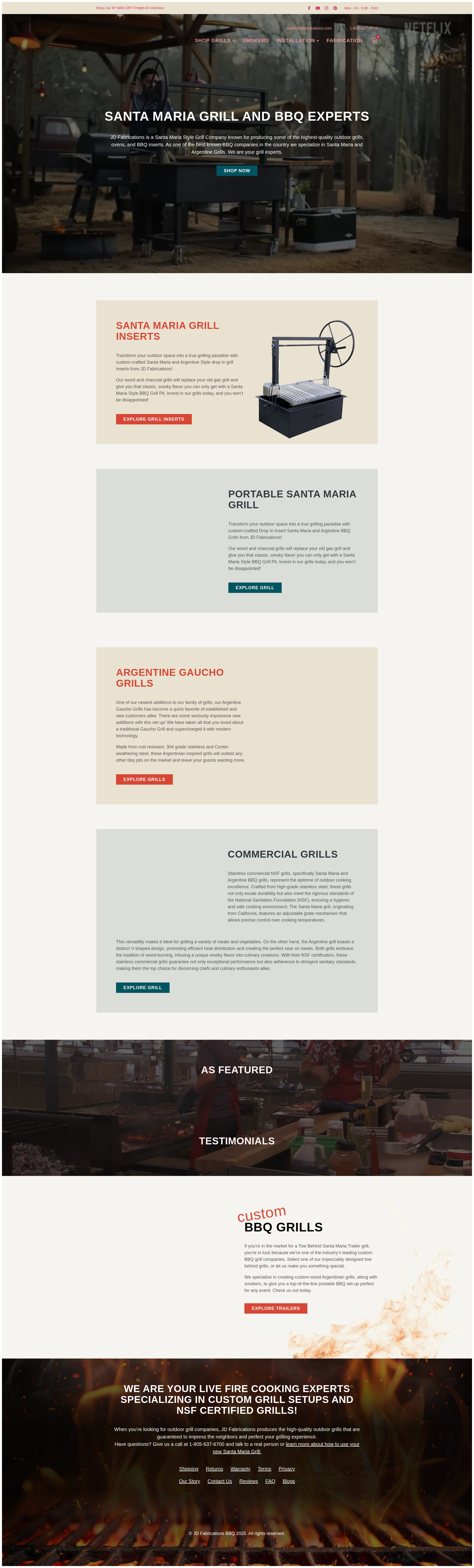 Screenshot of jdfabrications.com