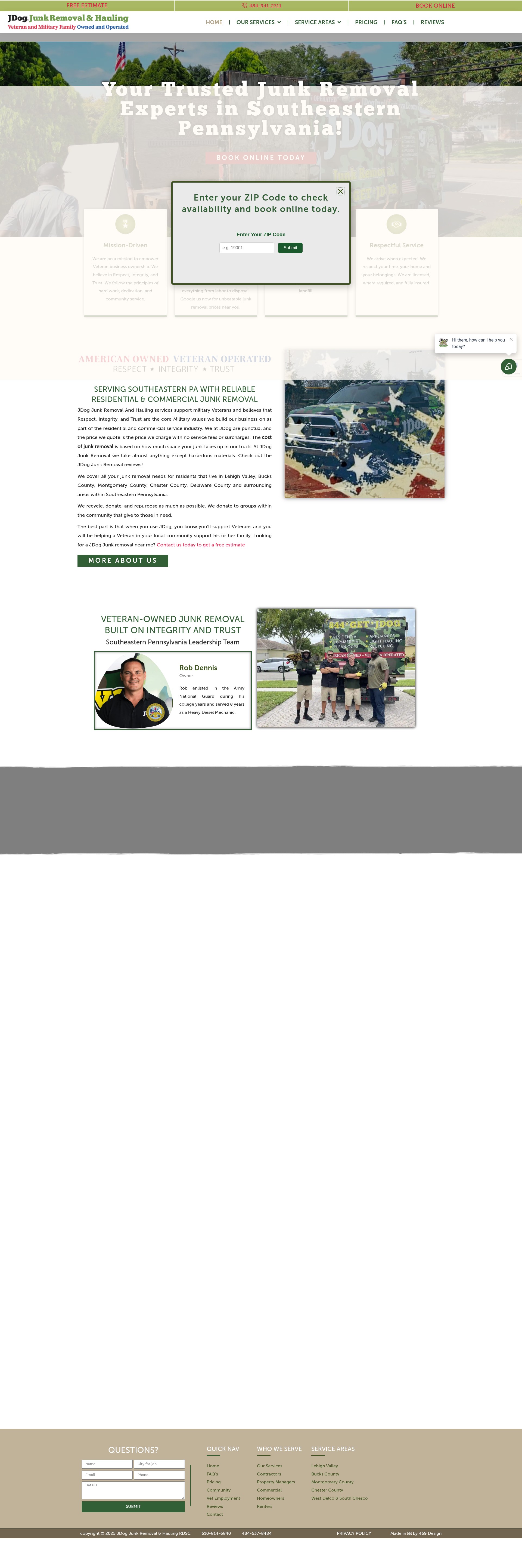 Screenshot of jdogjunkremovalrdsc.com