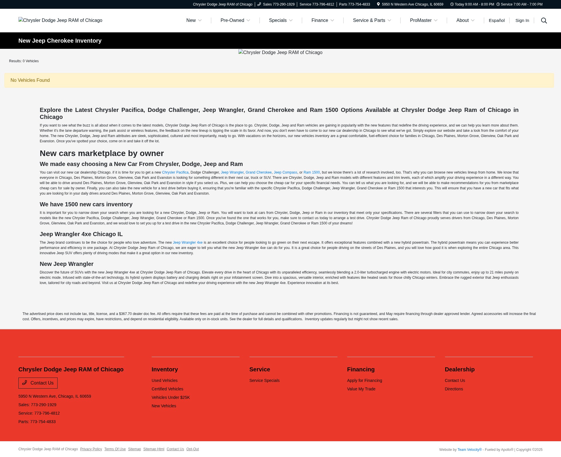 Screenshot of jeepofchicago.com