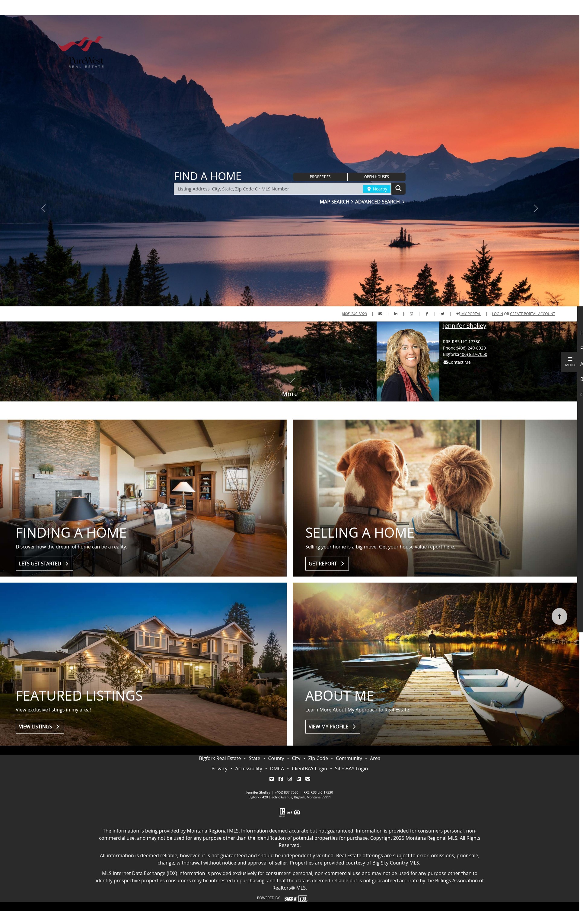 Screenshot of jennifershelley.purewestrealestate.com
