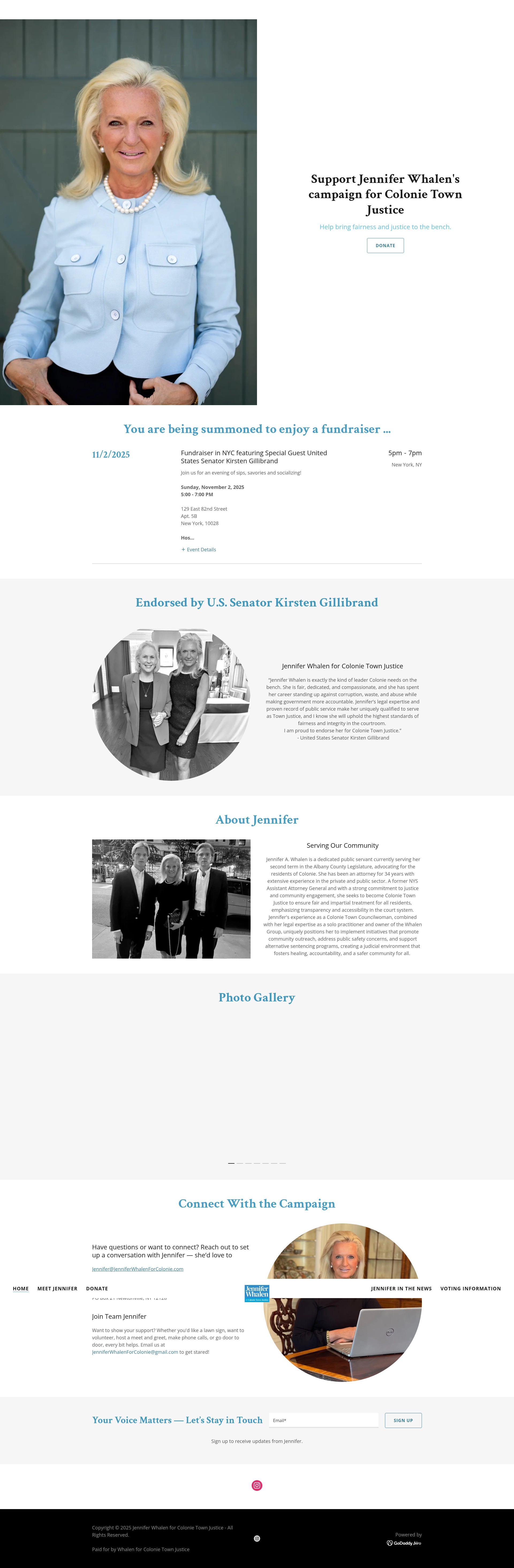 Screenshot of jenniferwhalenforcolonie.com