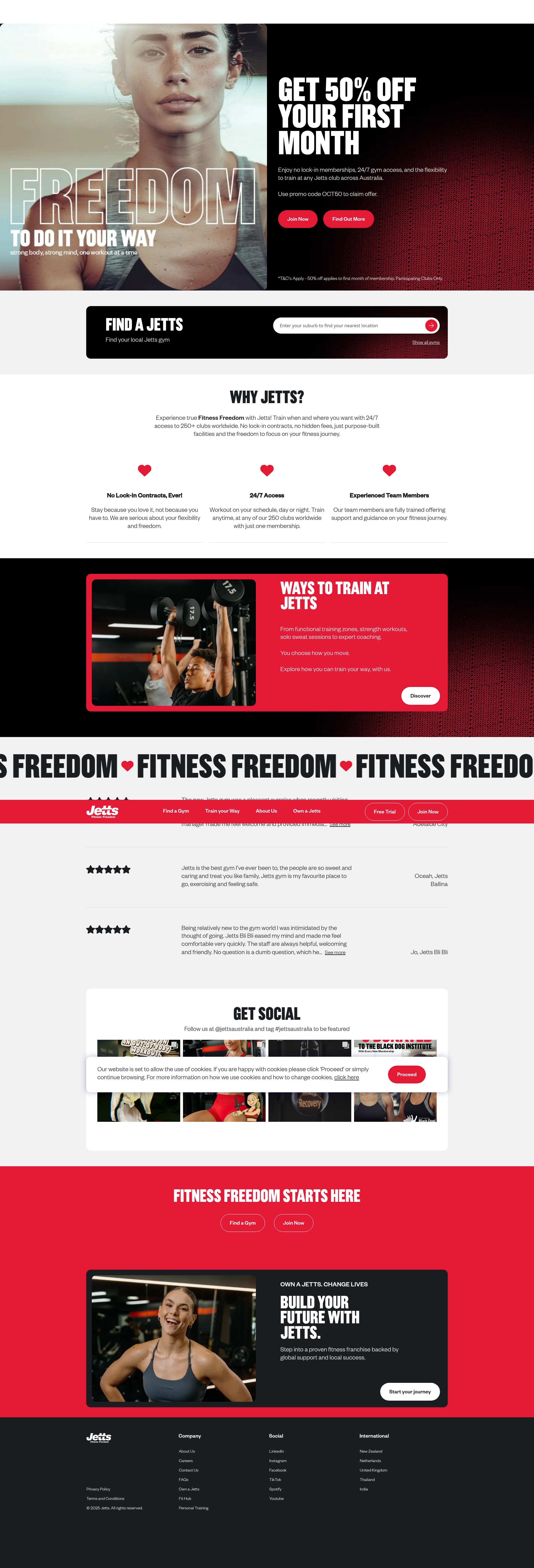 Screenshot of jetts.com.au