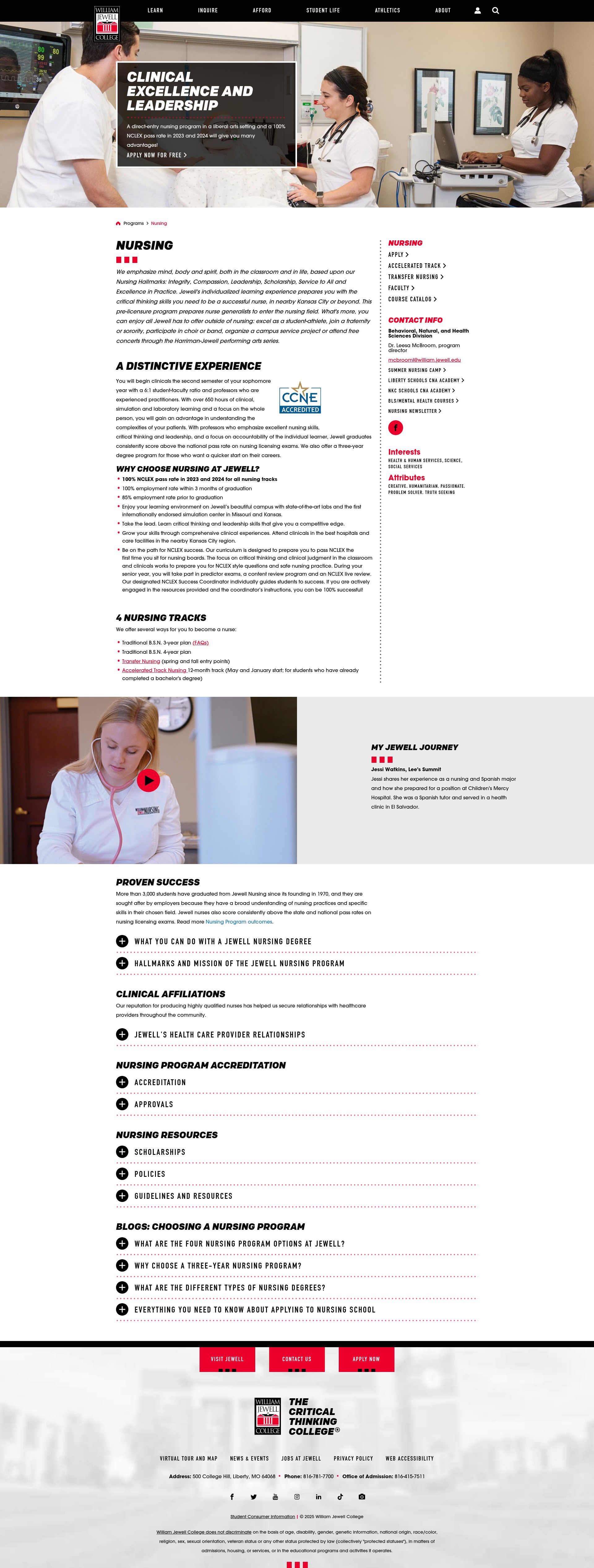 Screenshot of jewell.edu