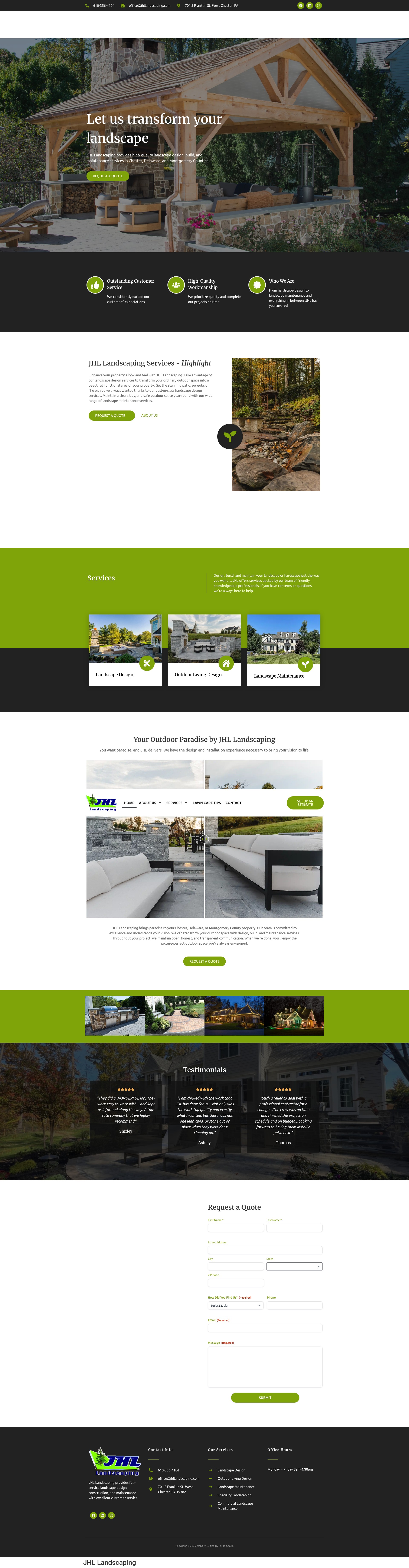 Screenshot of jhllandscaping.com
