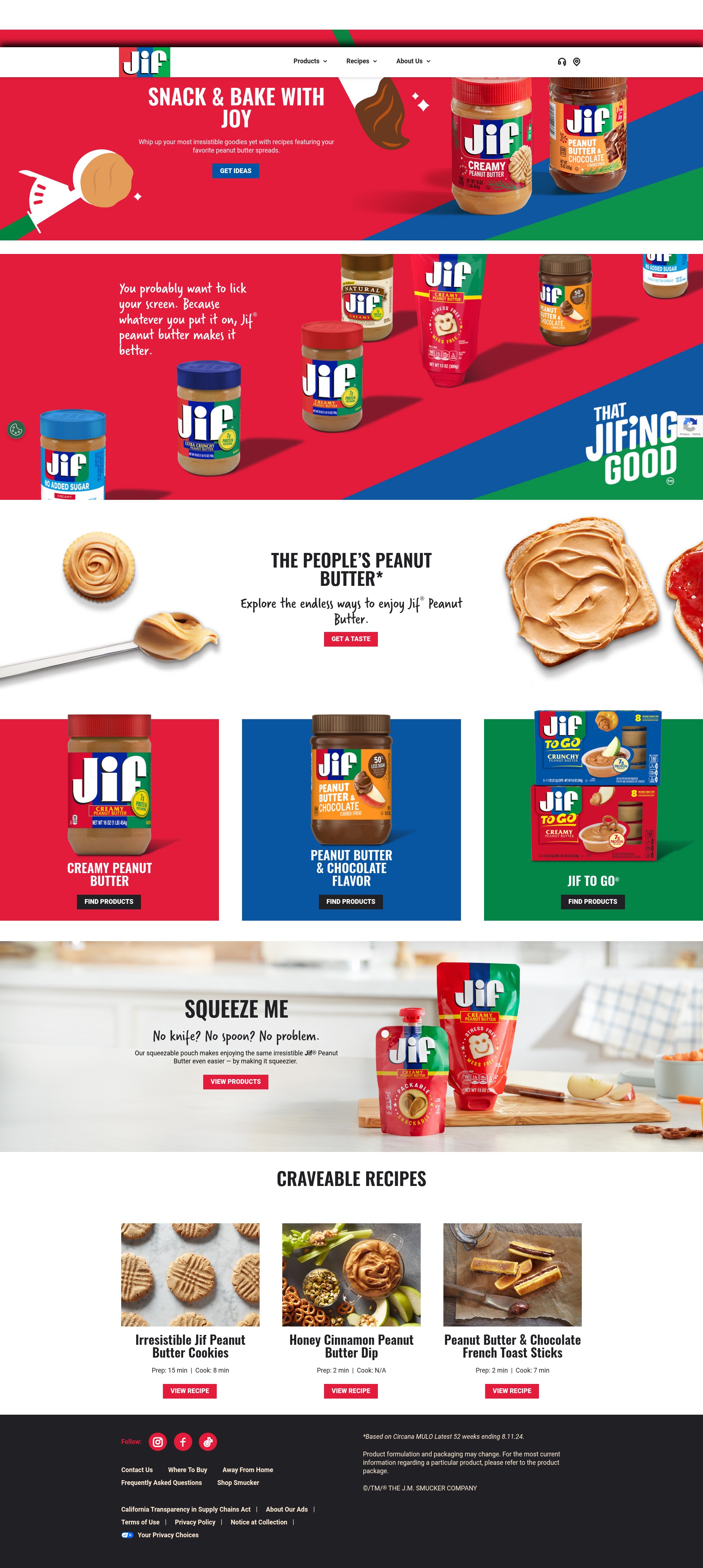 Screenshot of jif.com