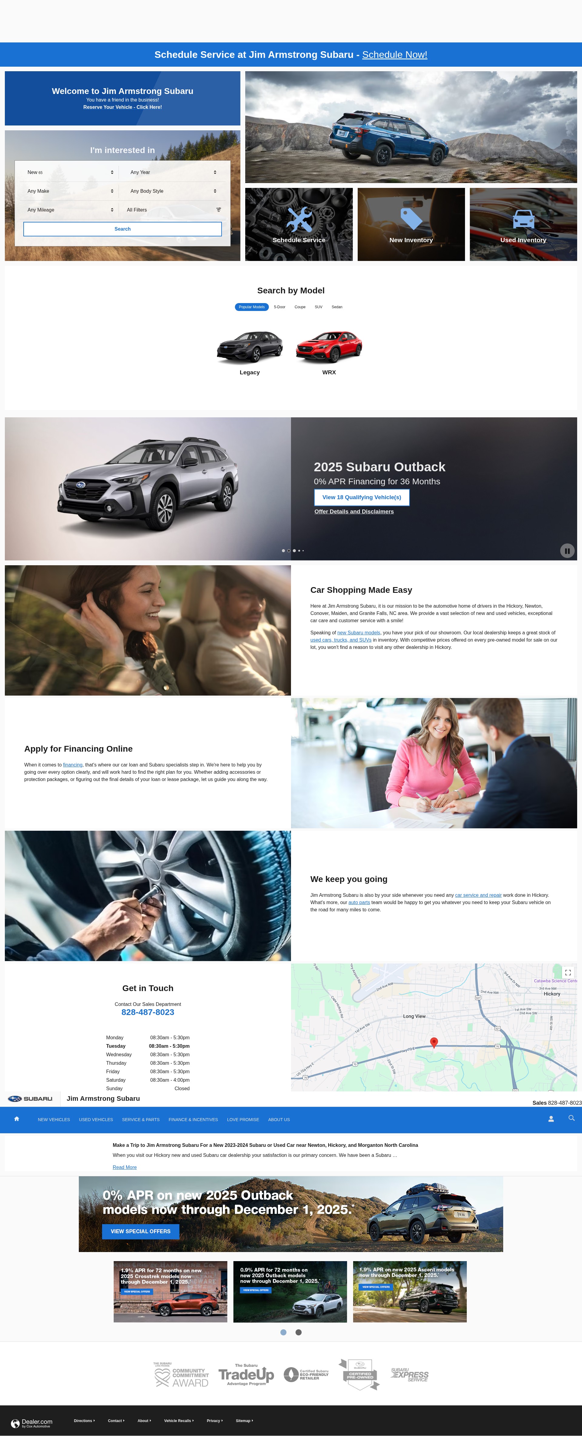 Screenshot of jimarmstrongsubaru.com