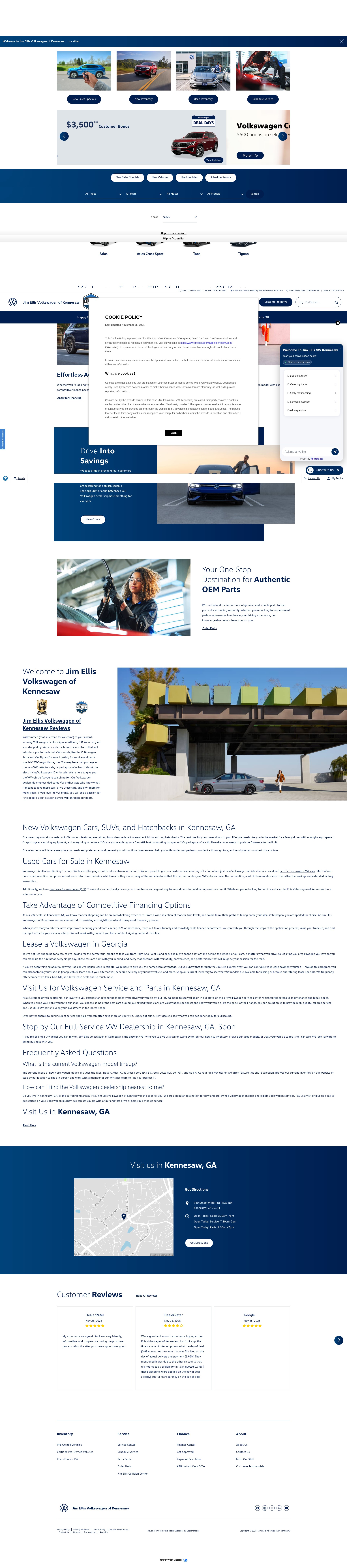 Screenshot of jimellisvolkswagenkennesaw.com