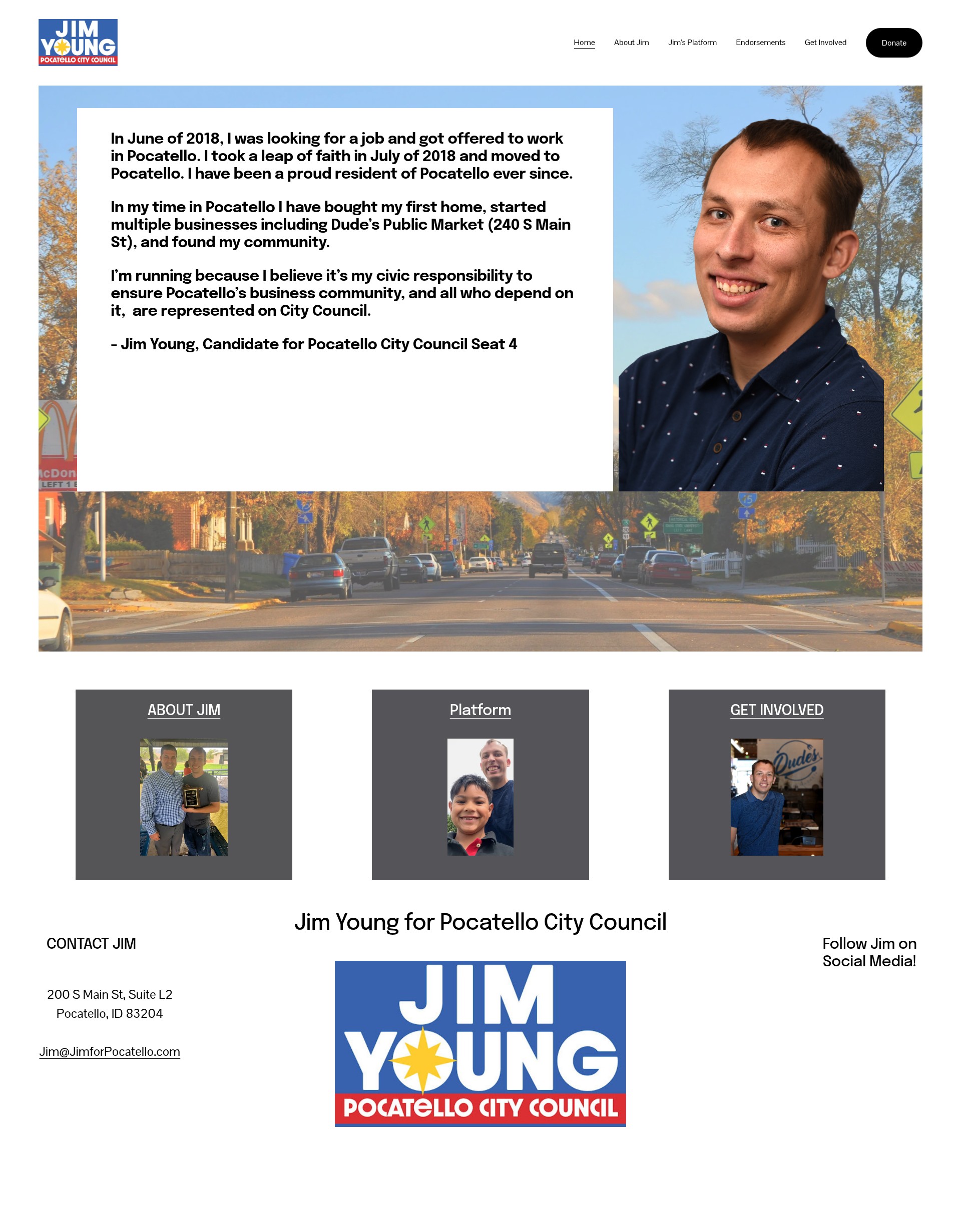 Screenshot of jimforpocatello.com