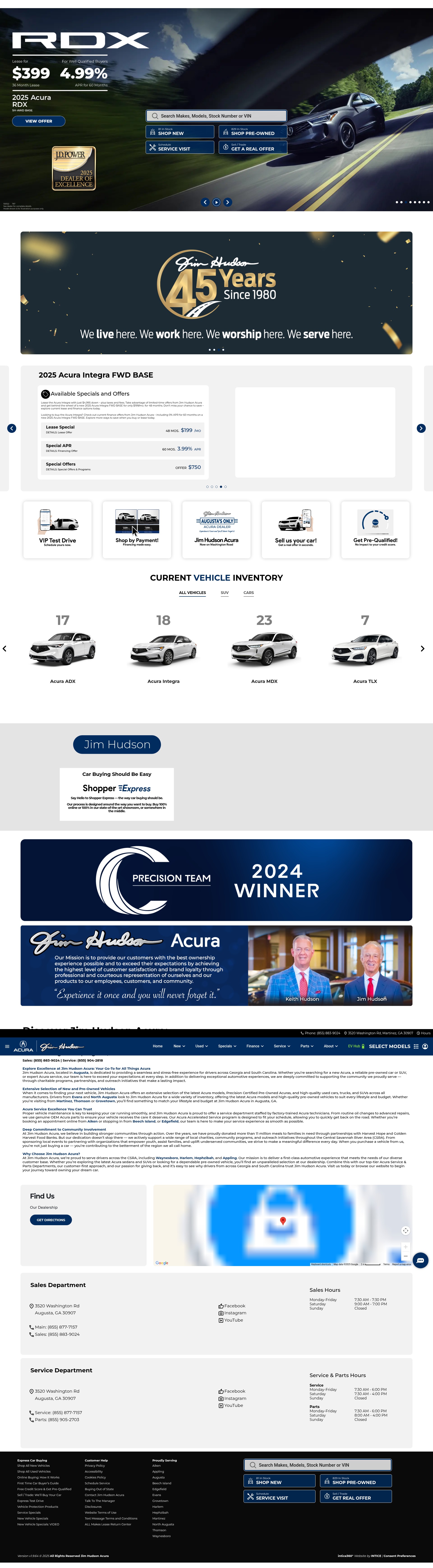Screenshot of jimhudsonacura.com