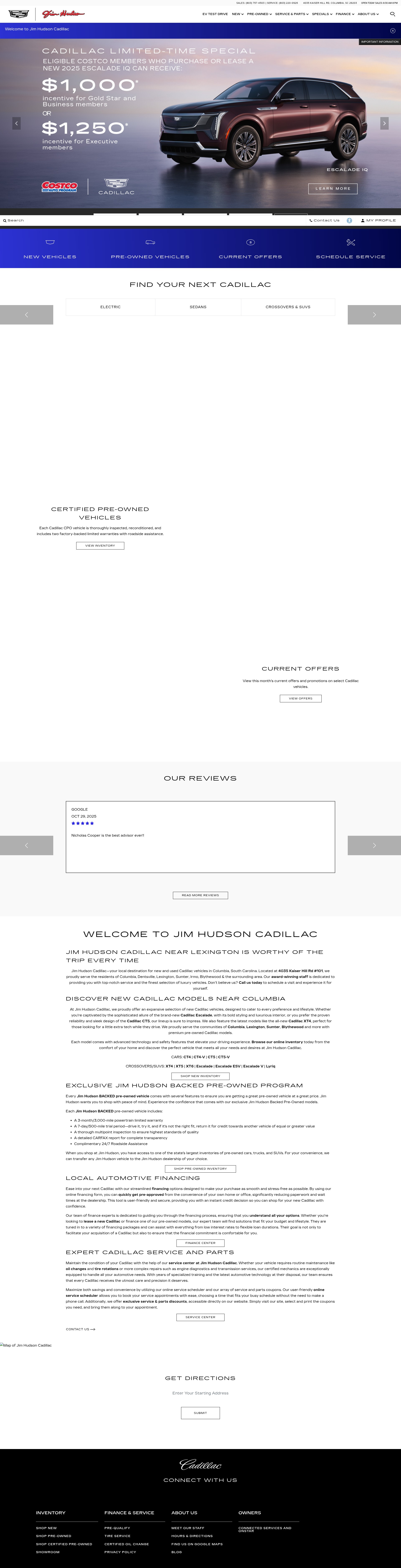 Screenshot of jimhudsoncadillac.com