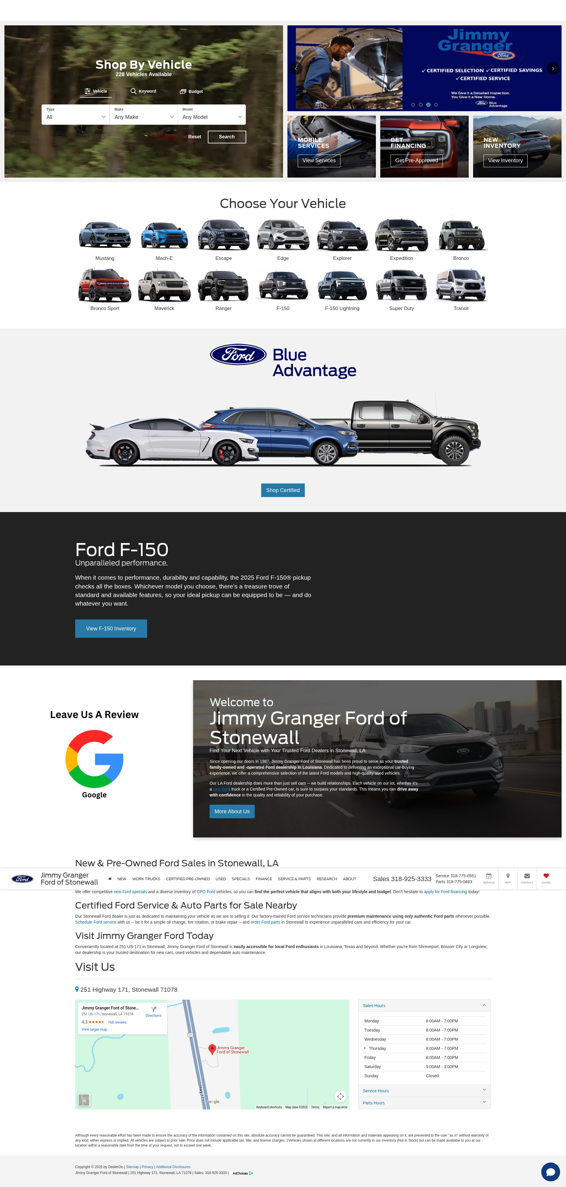 Screenshot of jimmygrangerfordofstonewall.com