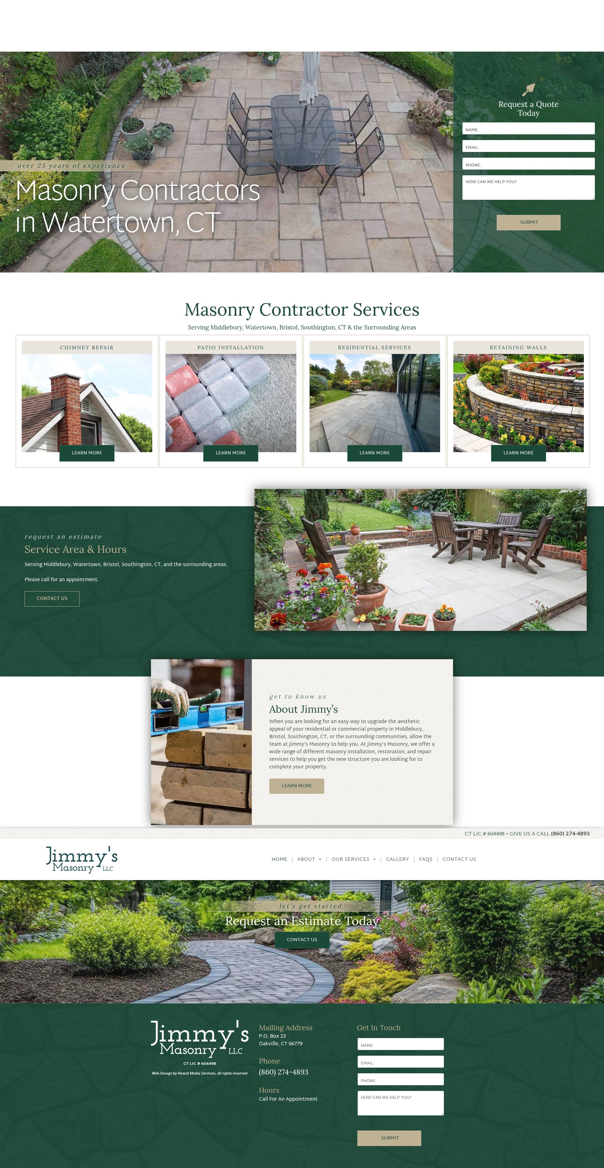 Screenshot of jimmysmasonryct.net